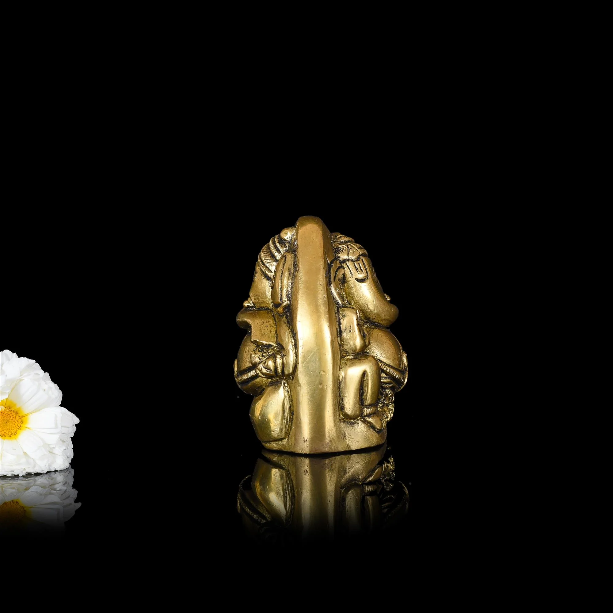 Brass Coconut Two - Faced Ganesha Idol (2.2 Inch) - Image 3