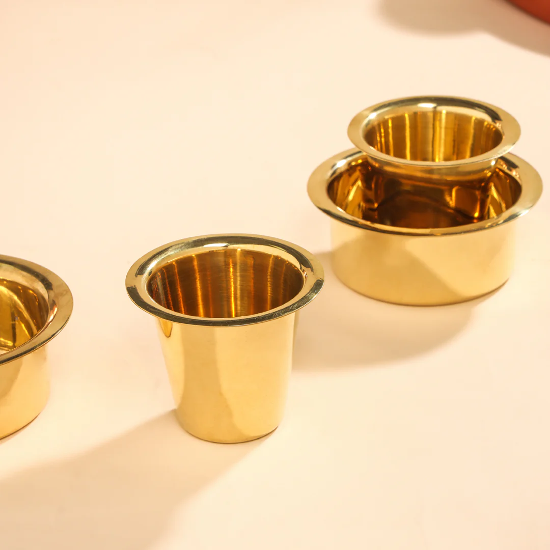 Brass Coffee Davara Pair (2.5 Inch) - Image 3