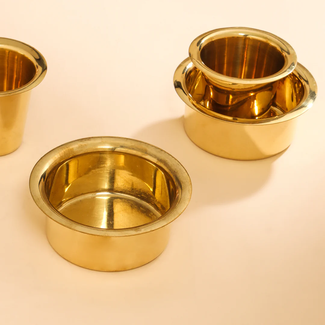 Brass Coffee Davara Pair (2.5 Inch) - Image 6