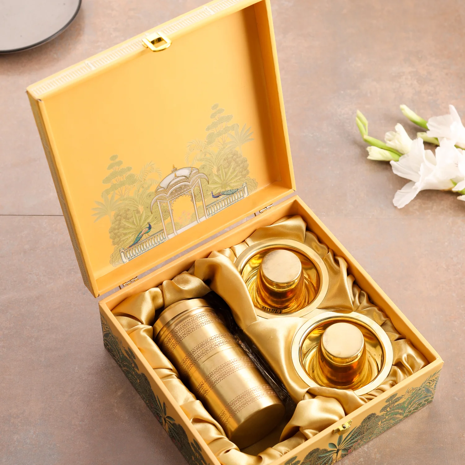 Brass Coffee Maker And Davara Set Corporate/Gift Hamper - Image 11