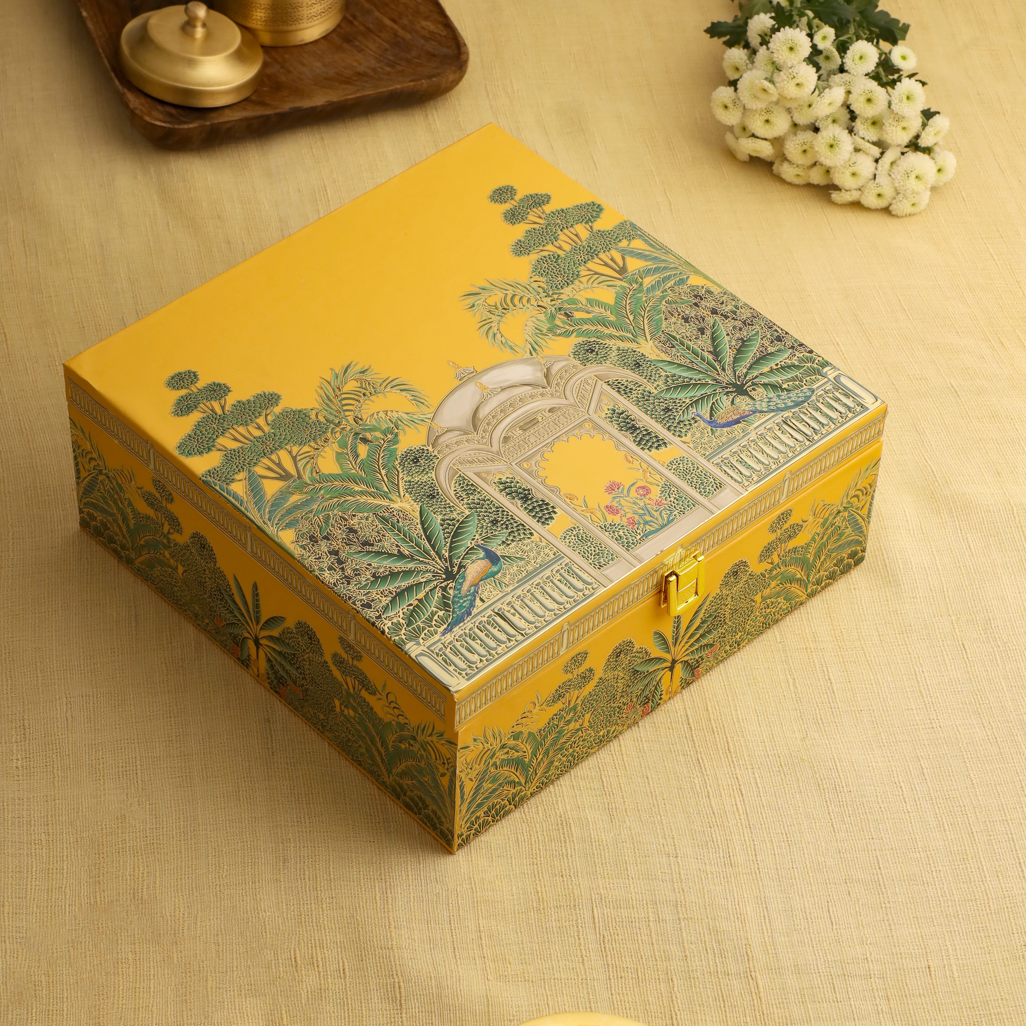 Brass Coffee Maker And Davara Set Corporate/Gift Hamper - Image 5