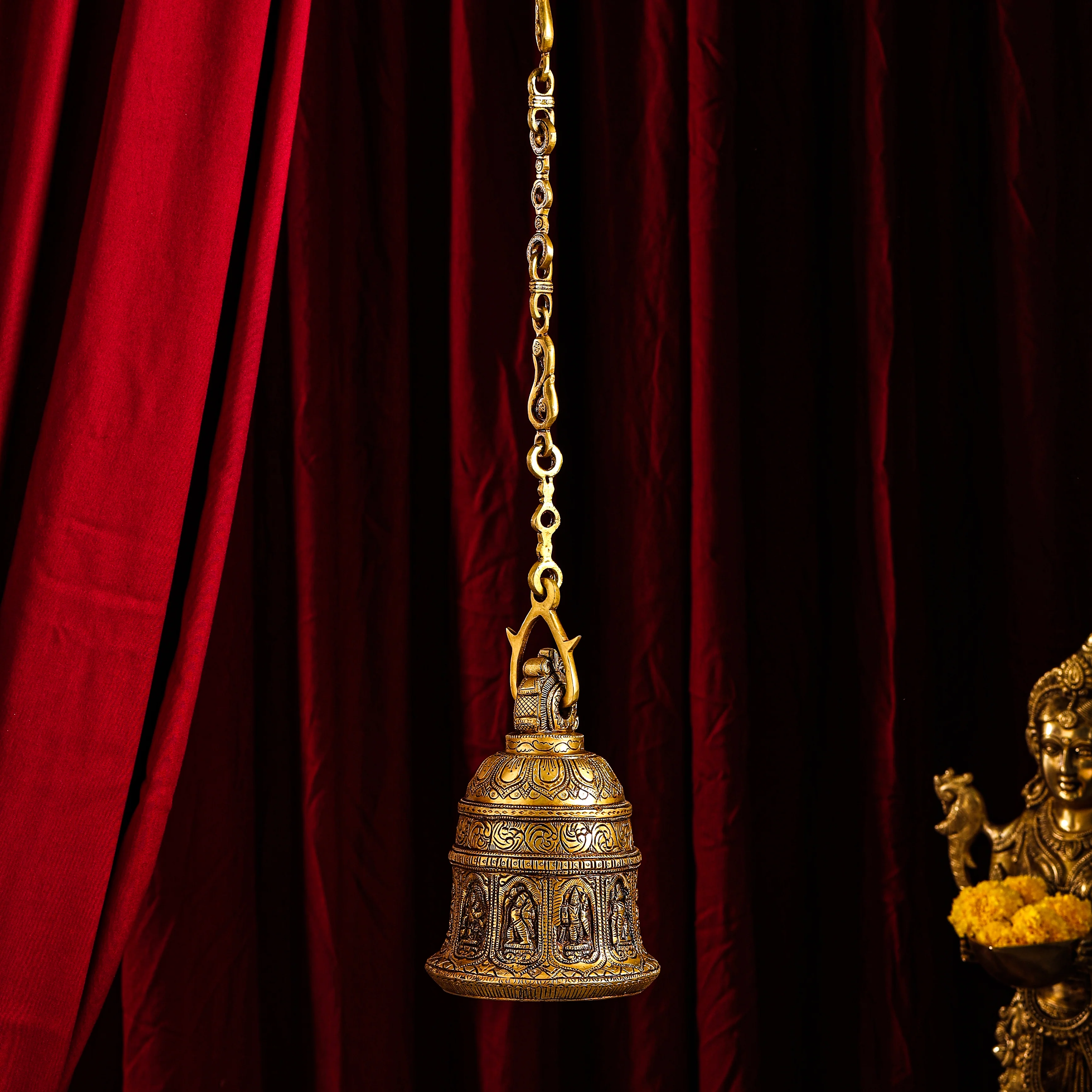 Brass Dashavatara /Vishnu Wall Hanging Bell (45 Inch) - Image 4