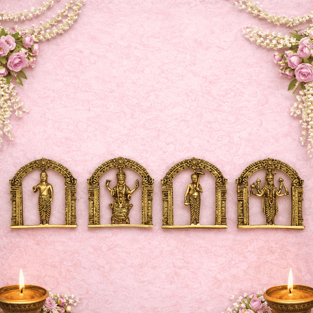 Brass Dashavatara Wall Hanging Plates Set (6 Inch) - Image 4