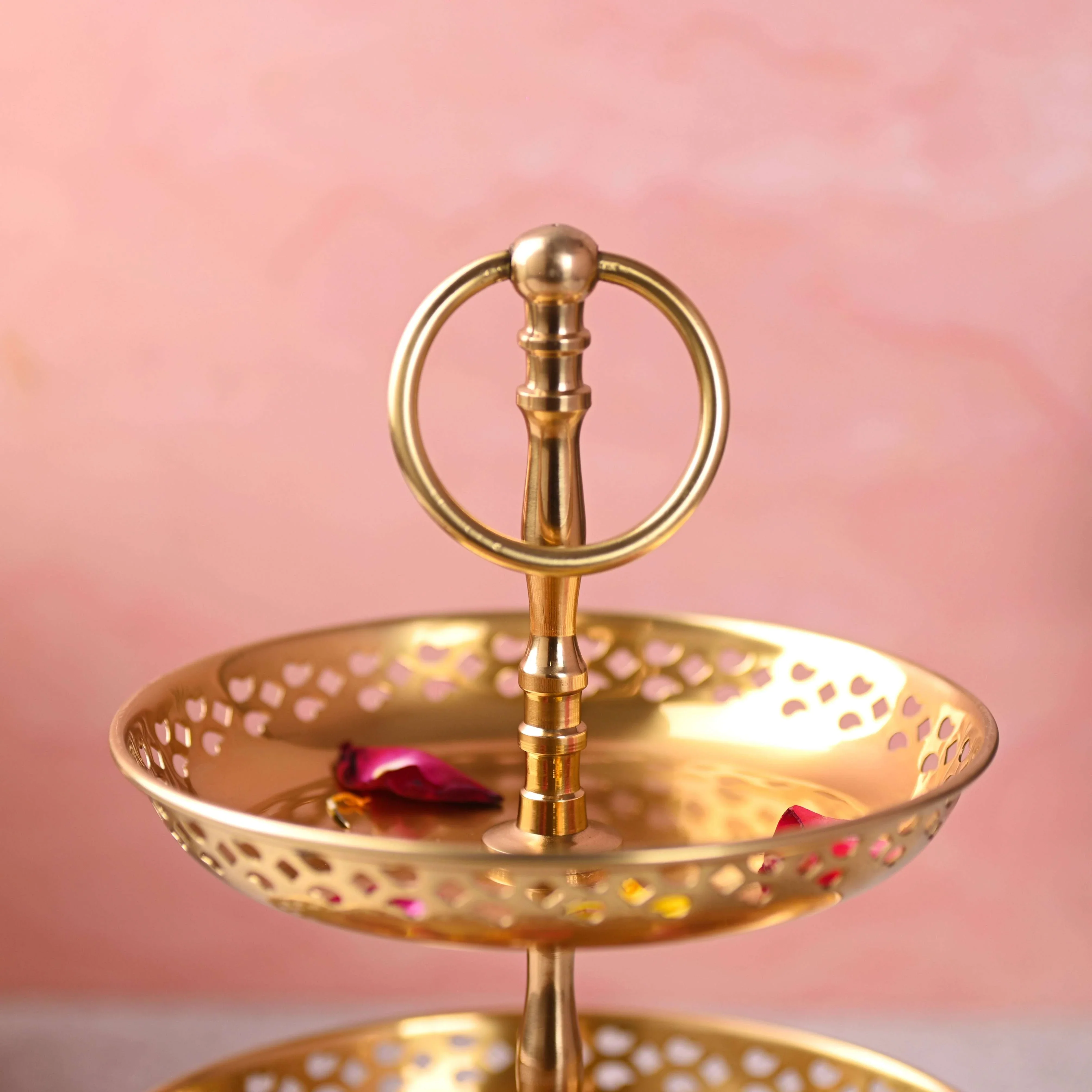 Brass 2 Tier Cake/Fruit Stand (11.5 Inch) - Image 4
