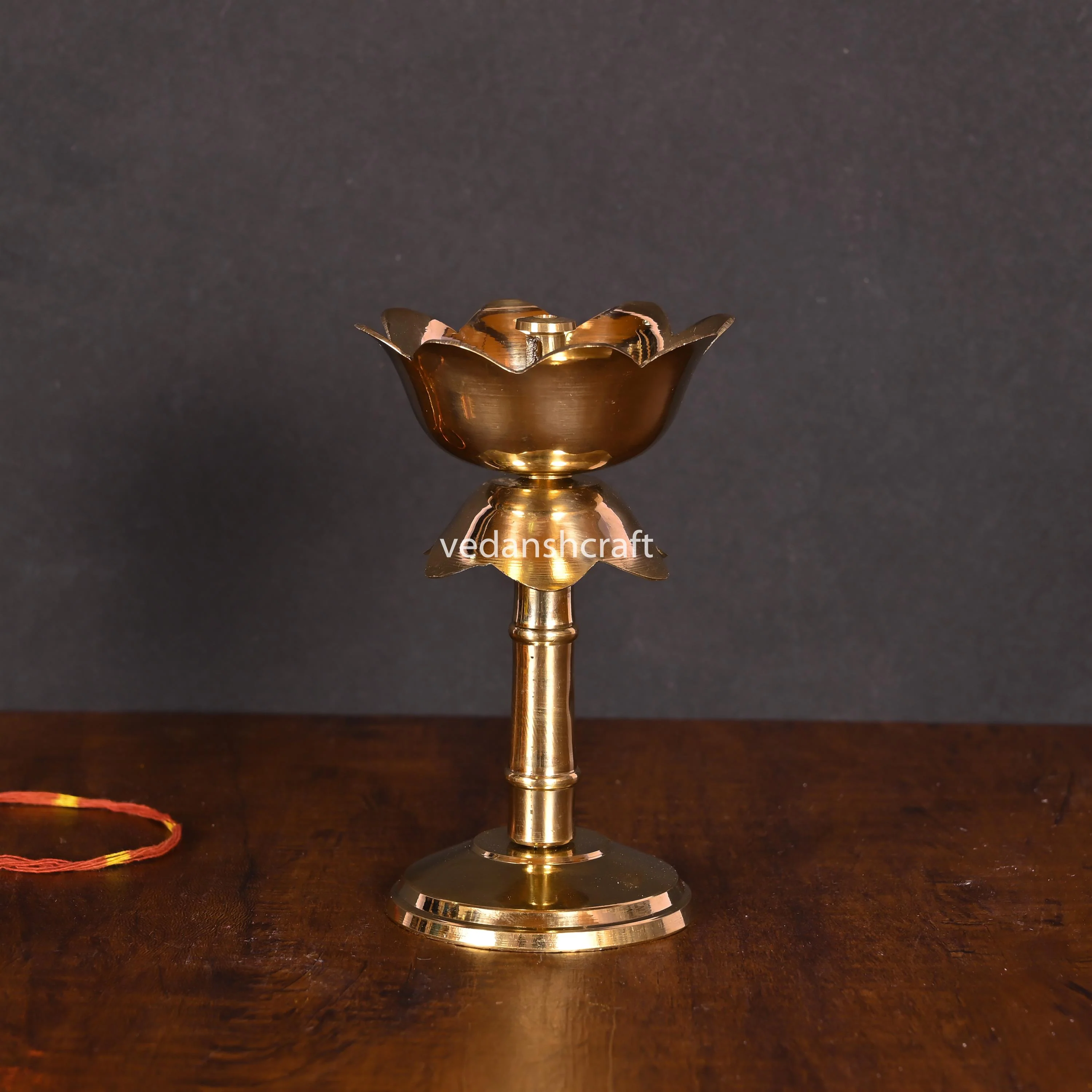 Brass Akhand Lotus Diya - Image 4