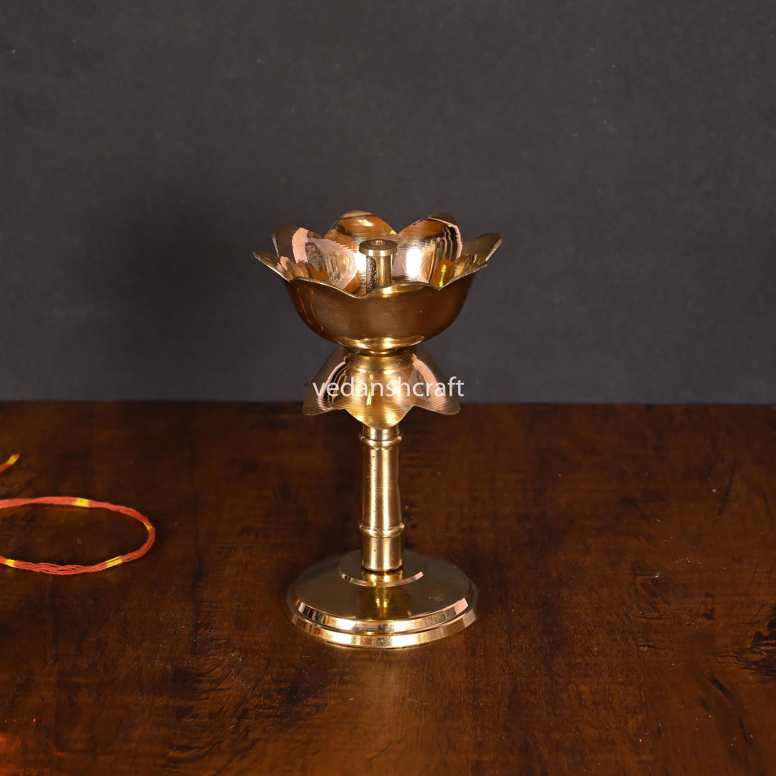 Brass Akhand Lotus Diya - Image 5