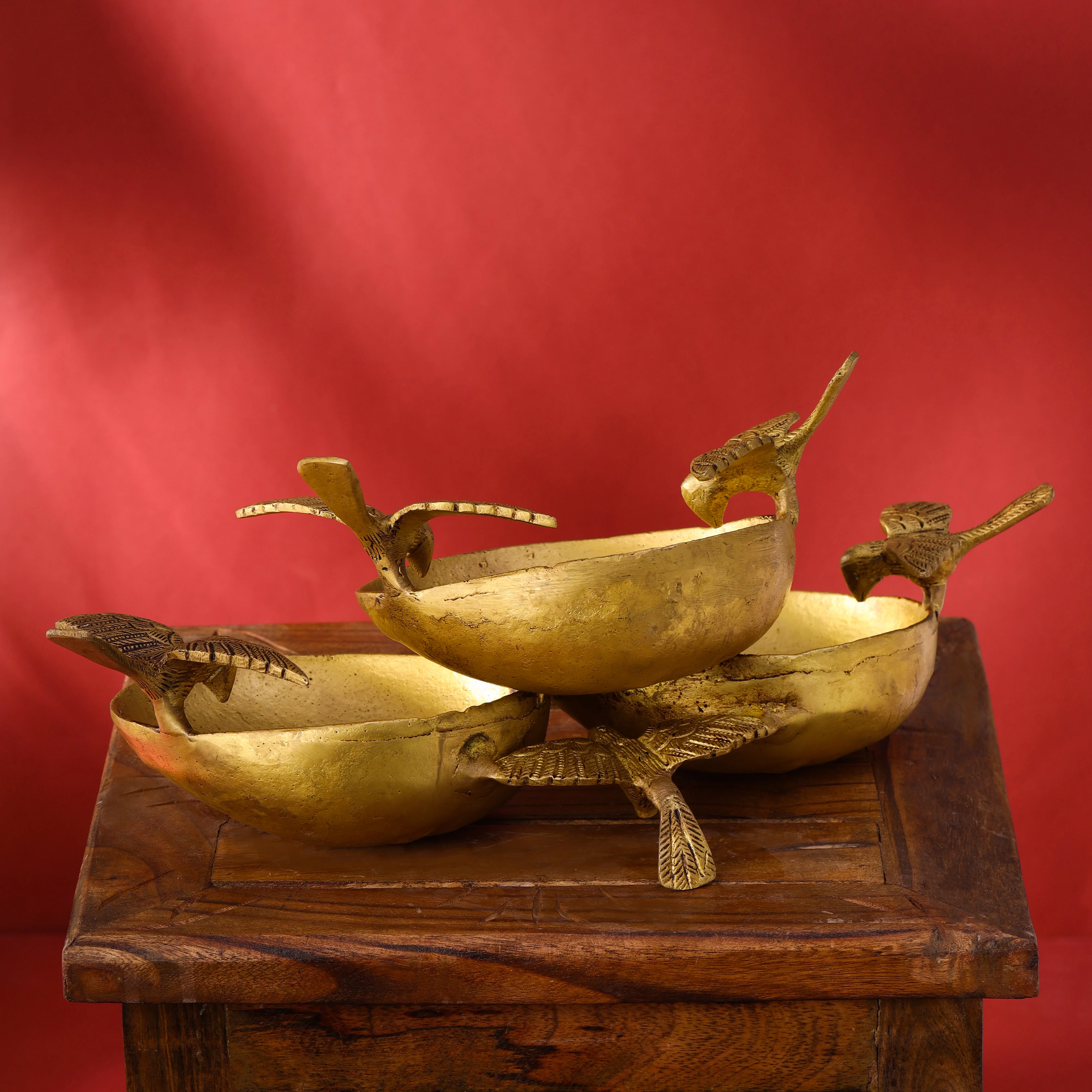 Brass Decorative Urli With Butterfly (6 Inch) - Image 4