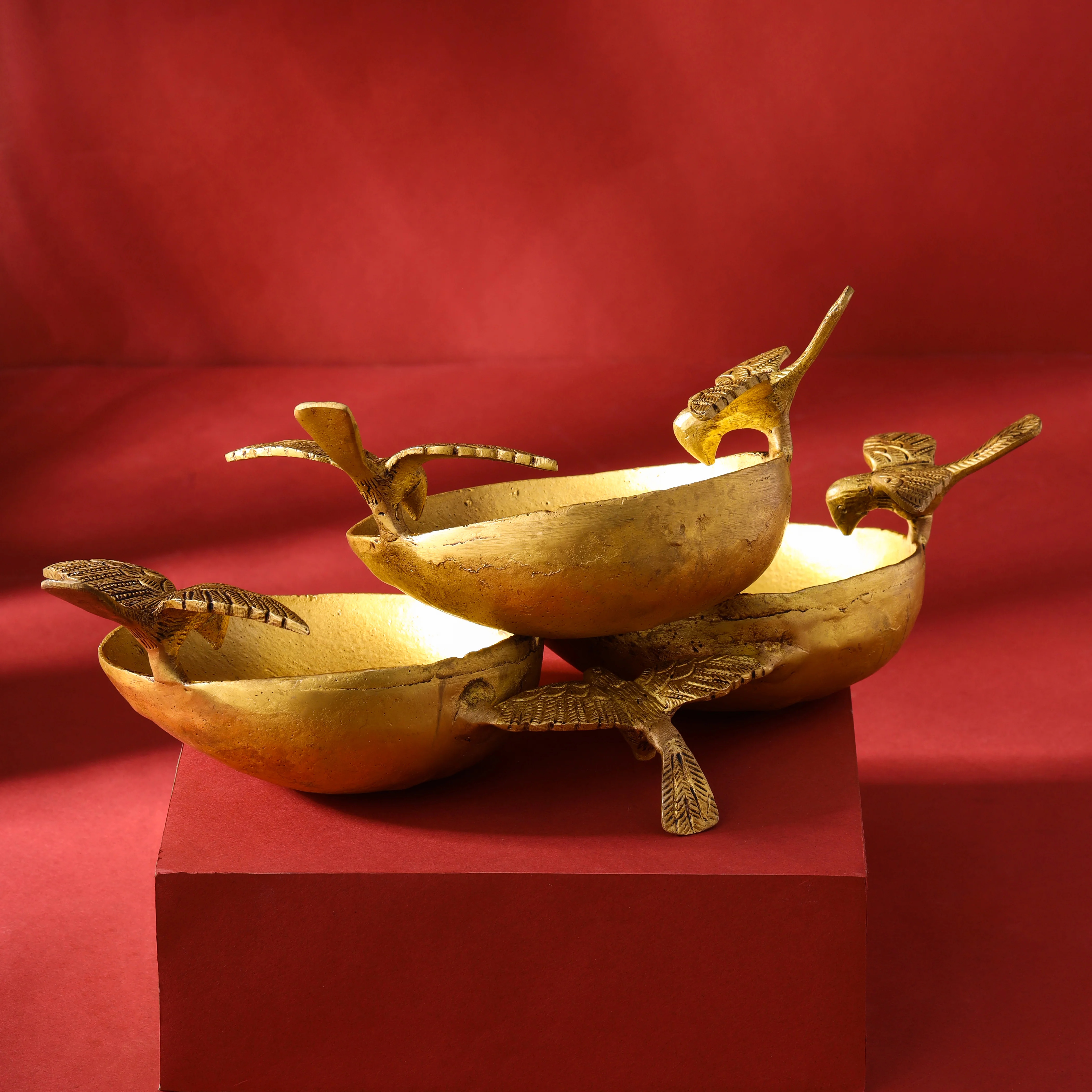 Brass Decorative Urli With Butterfly (6 Inch) - Image 5