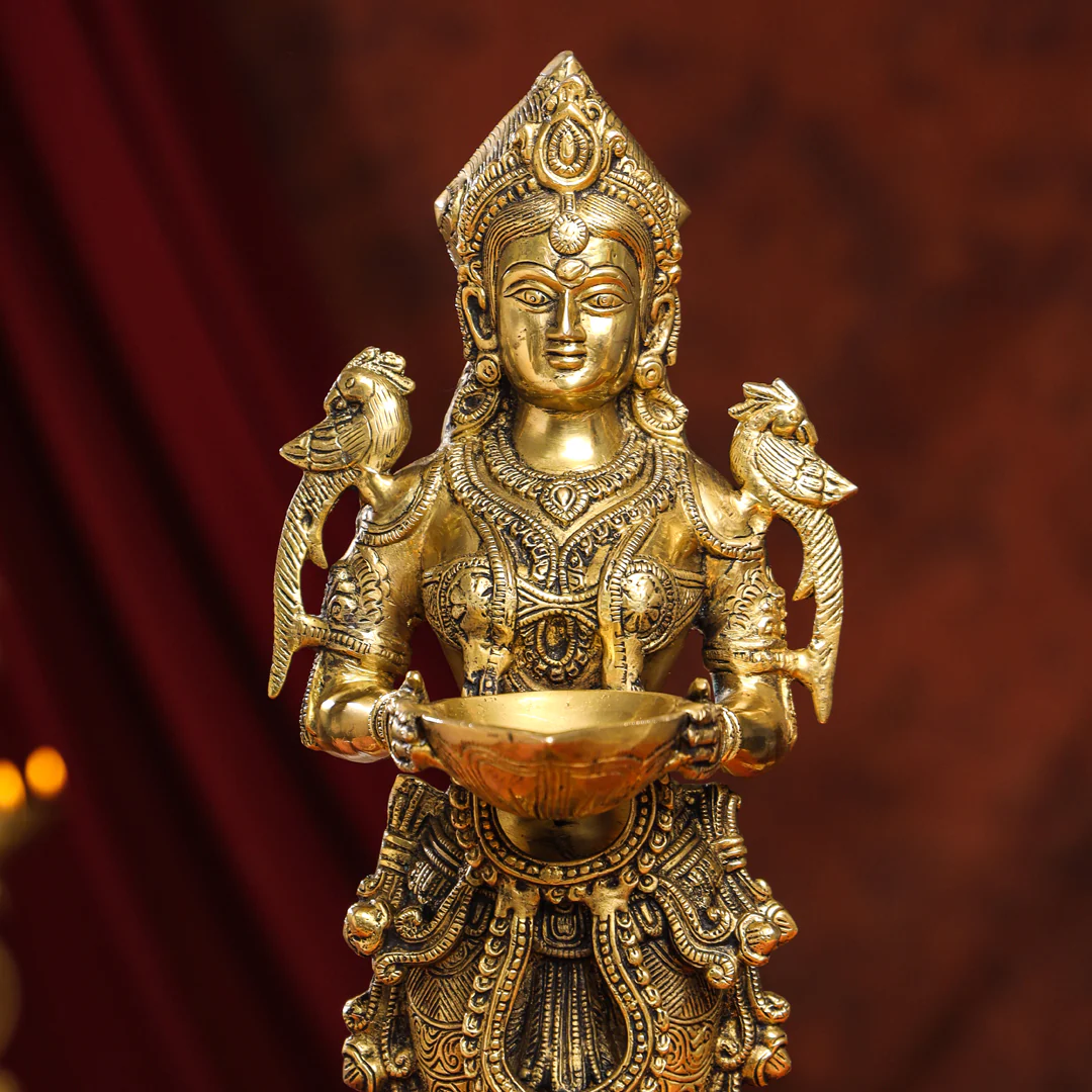 Brass Deep Standing Lakshmi Idol (20 Inch) - Image 5