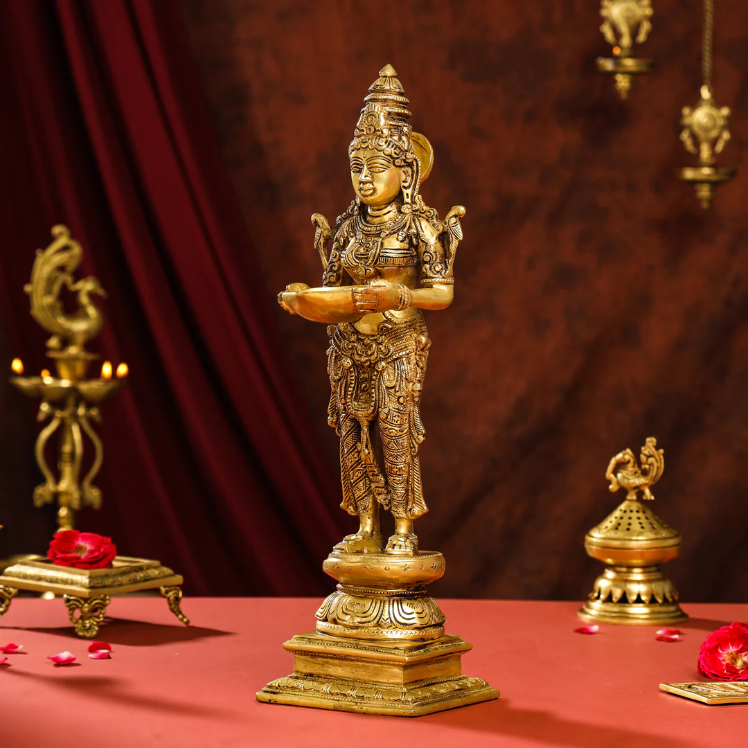 Brass Superfine Standing Deep Lakshmi Pair (18 Inch) - Image 2