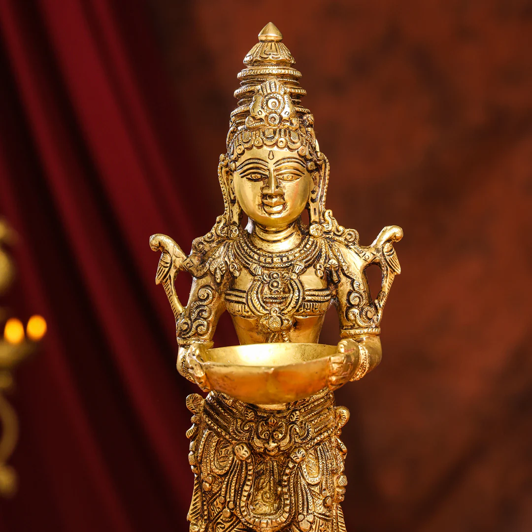 Brass Superfine Standing Deep Lakshmi Pair (18 Inch) - Image 4