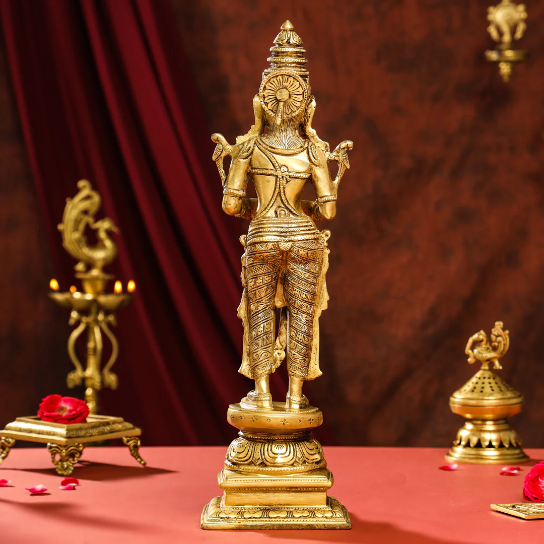 Brass Superfine Standing Deep Lakshmi Pair (18 Inch) - Image 7