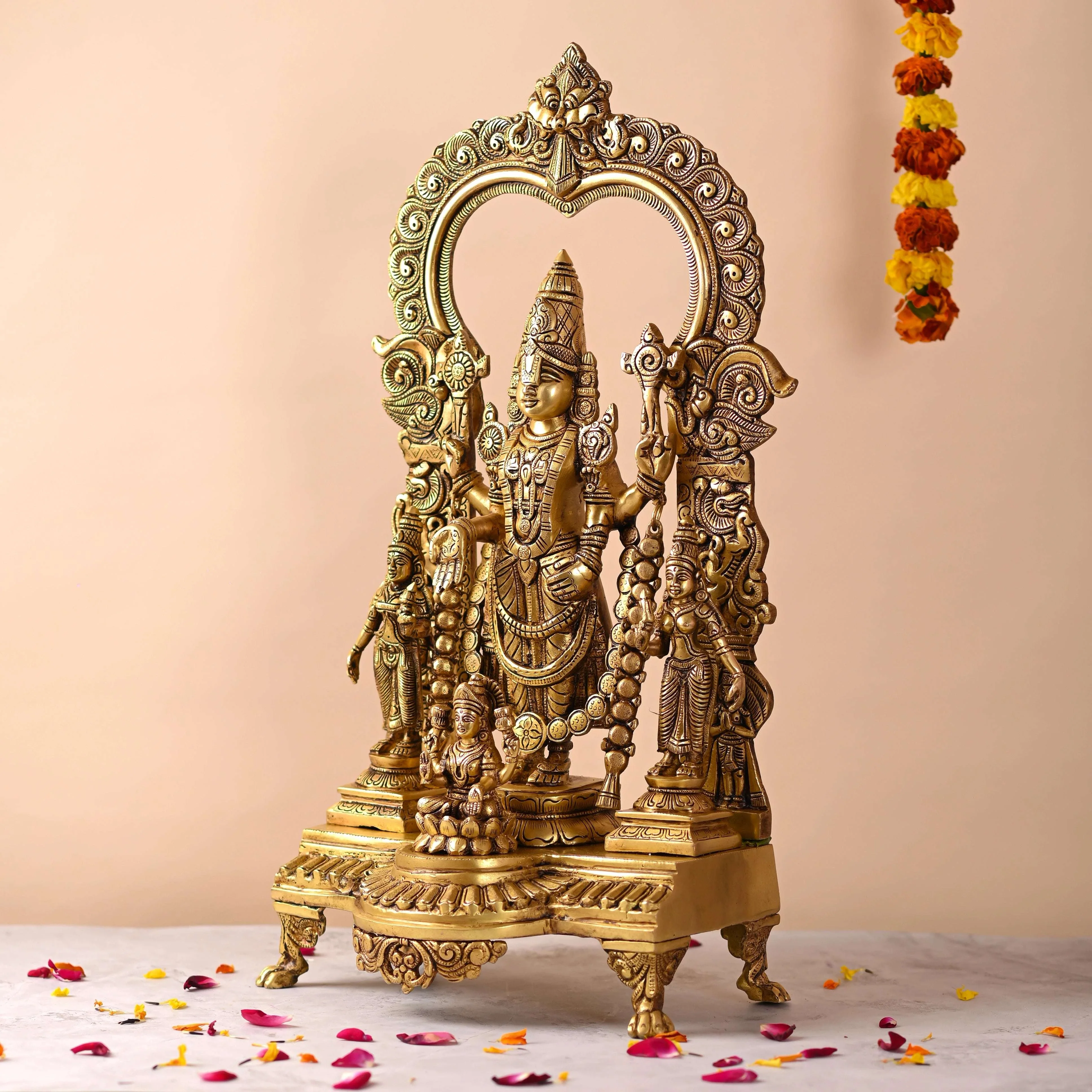 Brass Frame Tirupati Balaji/Venkateshwar Idol (23 Inch) - Image 4