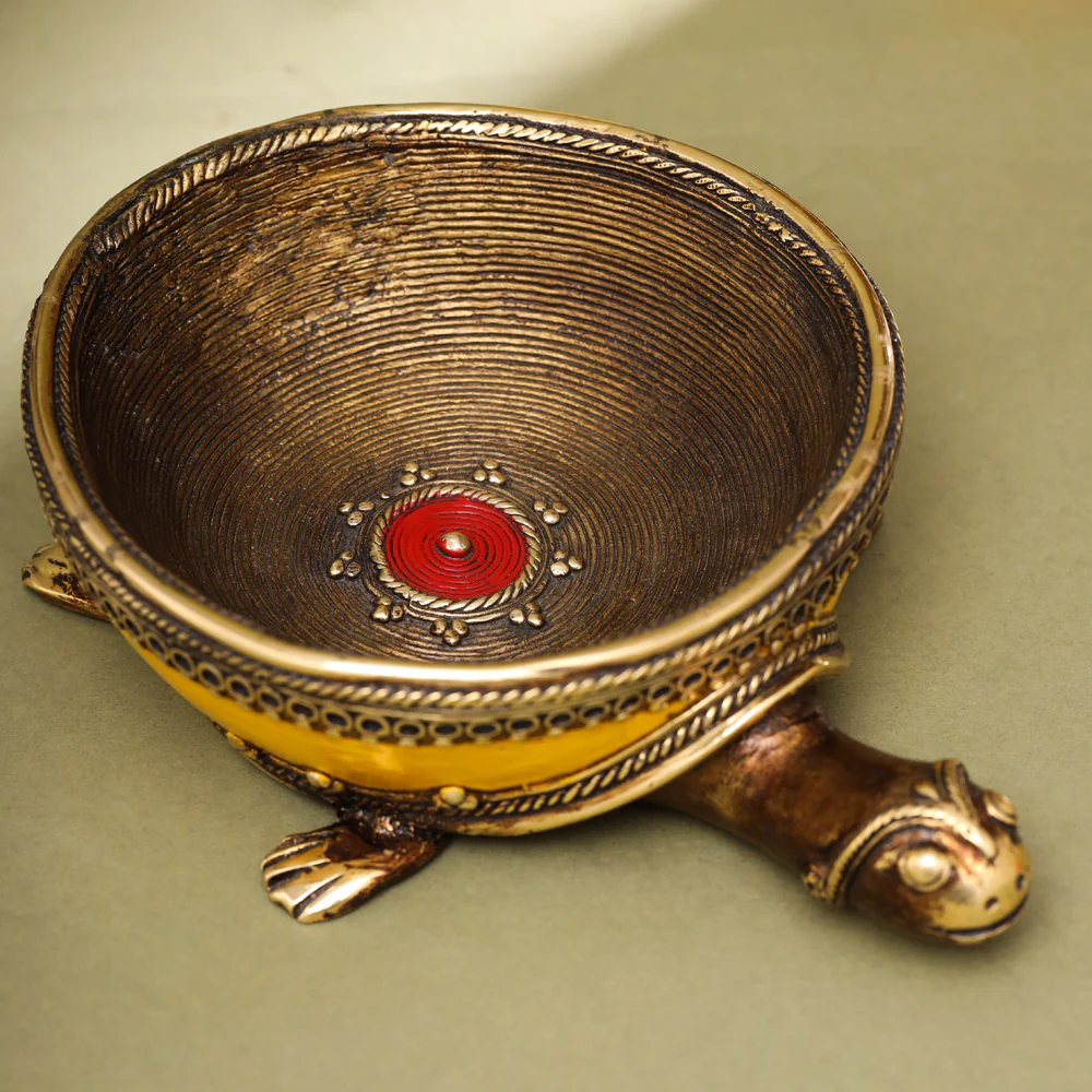 Brass Dhokra Tortoise Bowl - Image 10