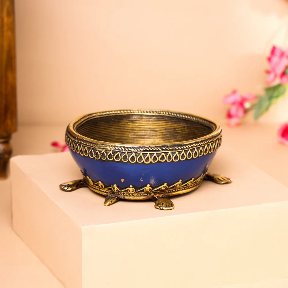 Brass Dhokra Tortoise Bowl - Image 3