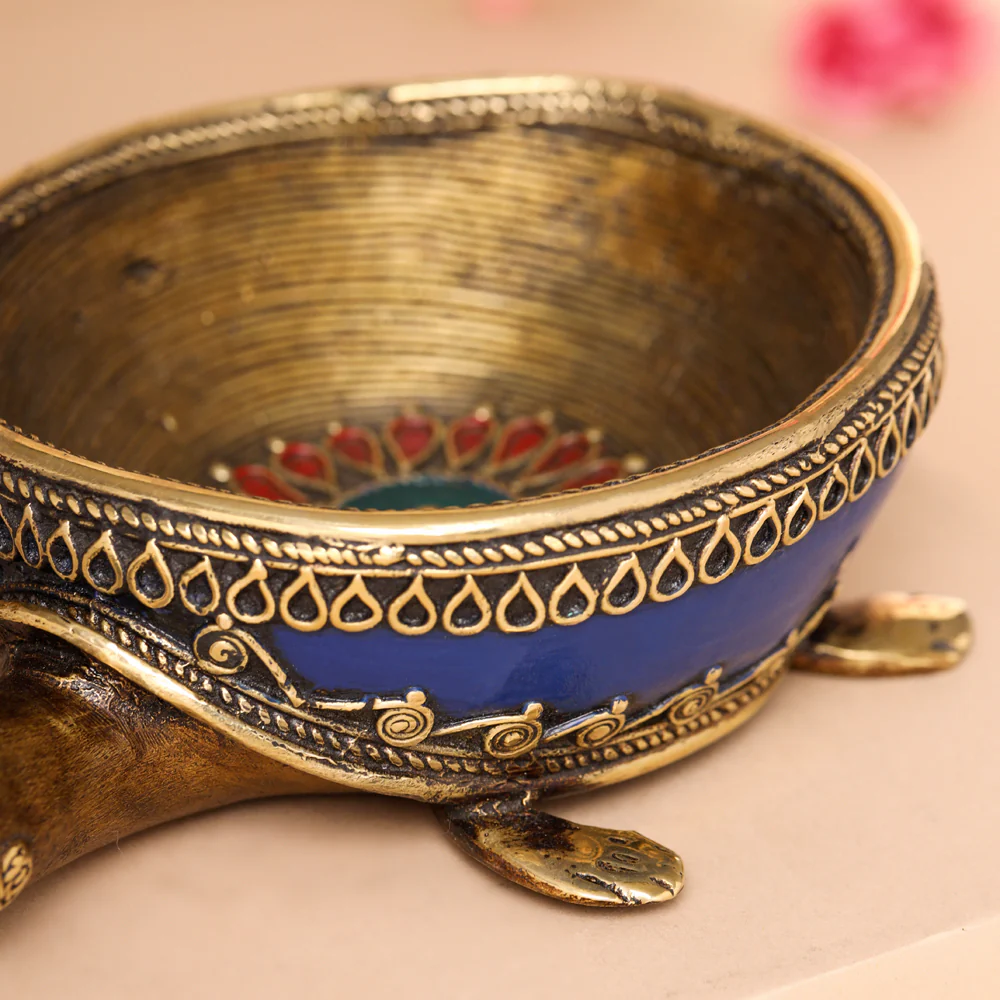 Brass Dhokra Tortoise Bowl - Image 4