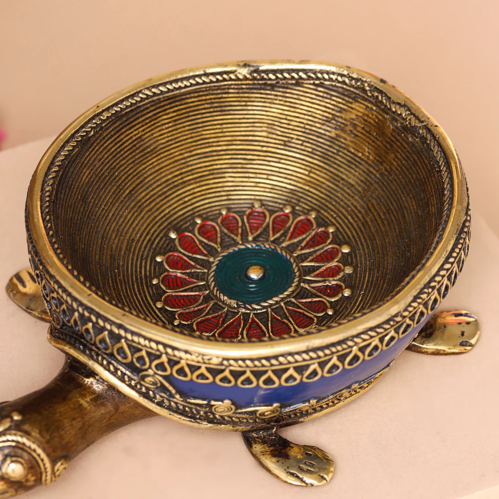 Brass Dhokra Tortoise Bowl - Image 5