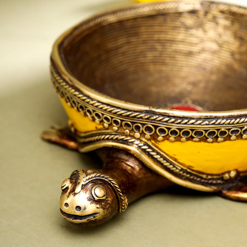 Brass Dhokra Tortoise Bowl - Image 7