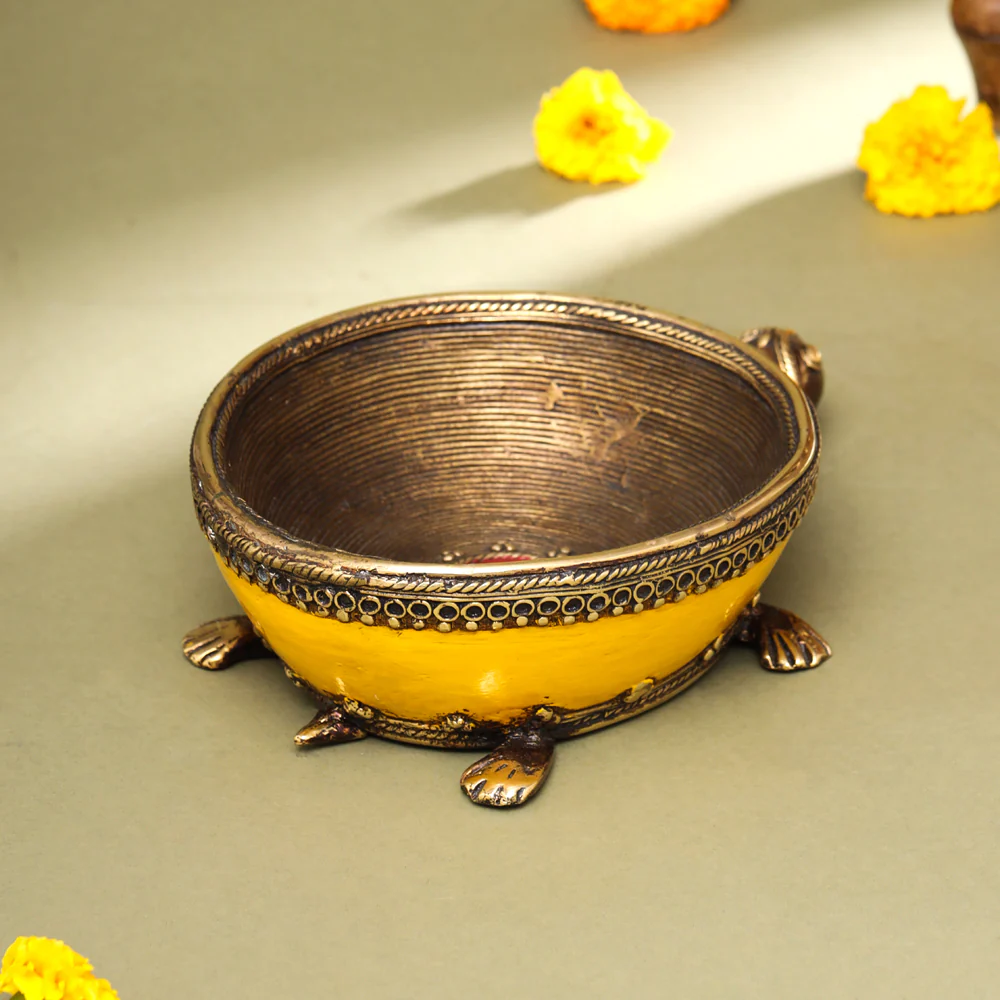 Brass Dhokra Tortoise Bowl - Image 8