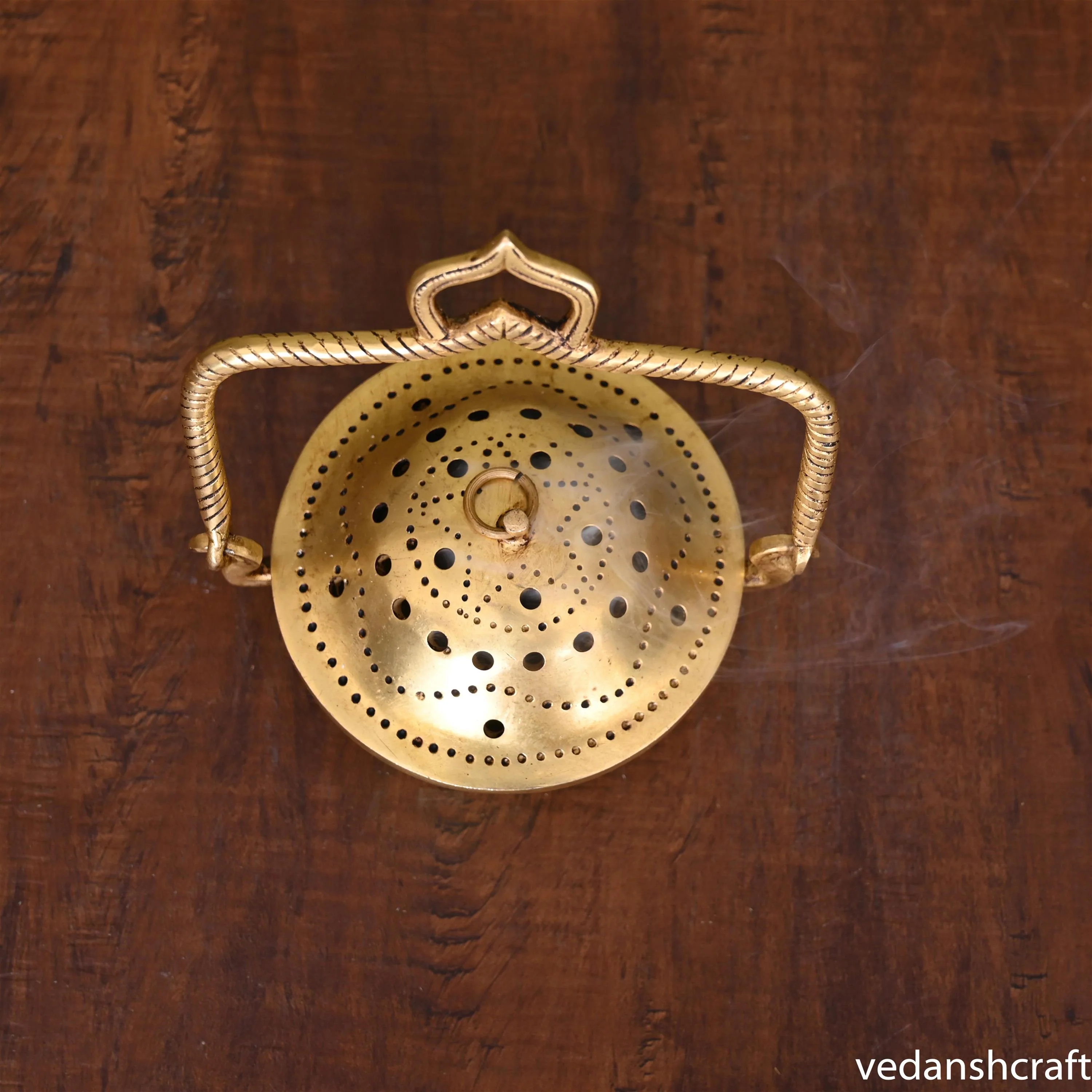 Brass Dhoop Dani & Incense Holder (7.2 Inch) - Image 2