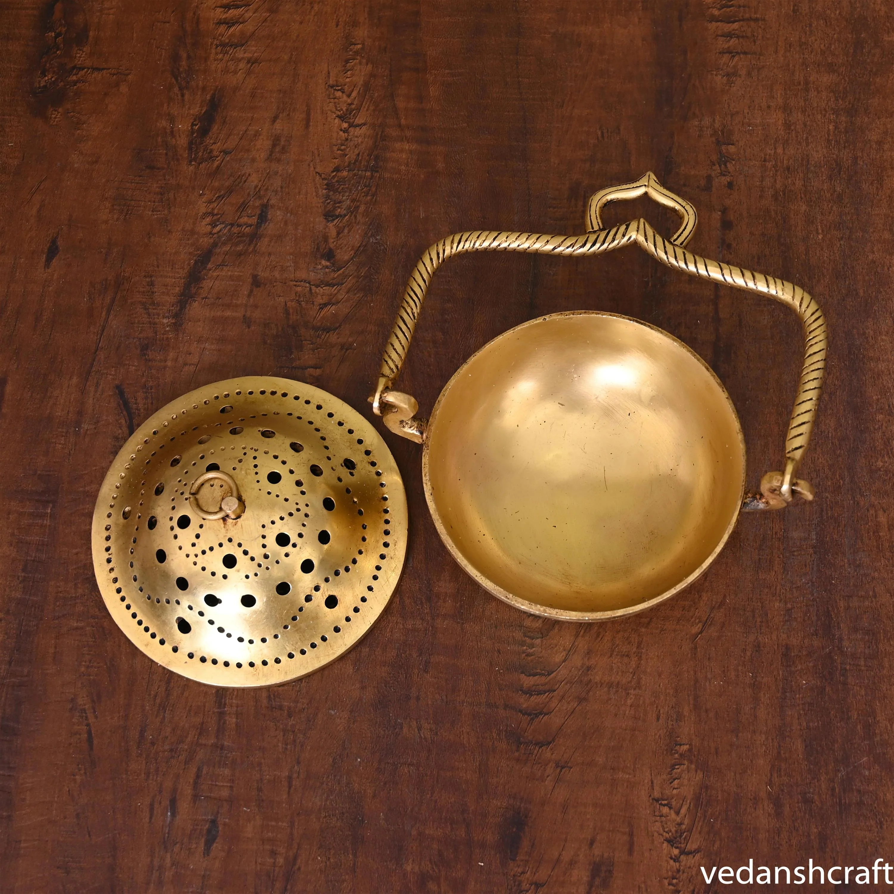 Brass Dhoop Dani & Incense Holder (7.2 Inch) - Image 3