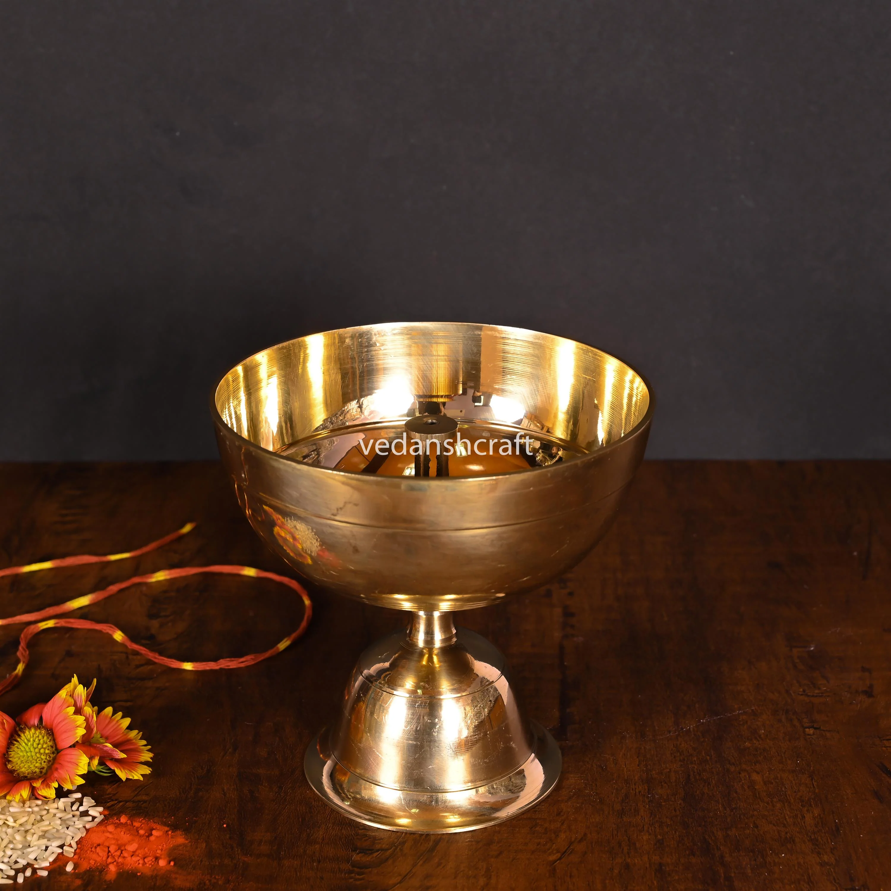 Brass Divine Akhand Jyoti Diya (3.5 Inch) - Image 3