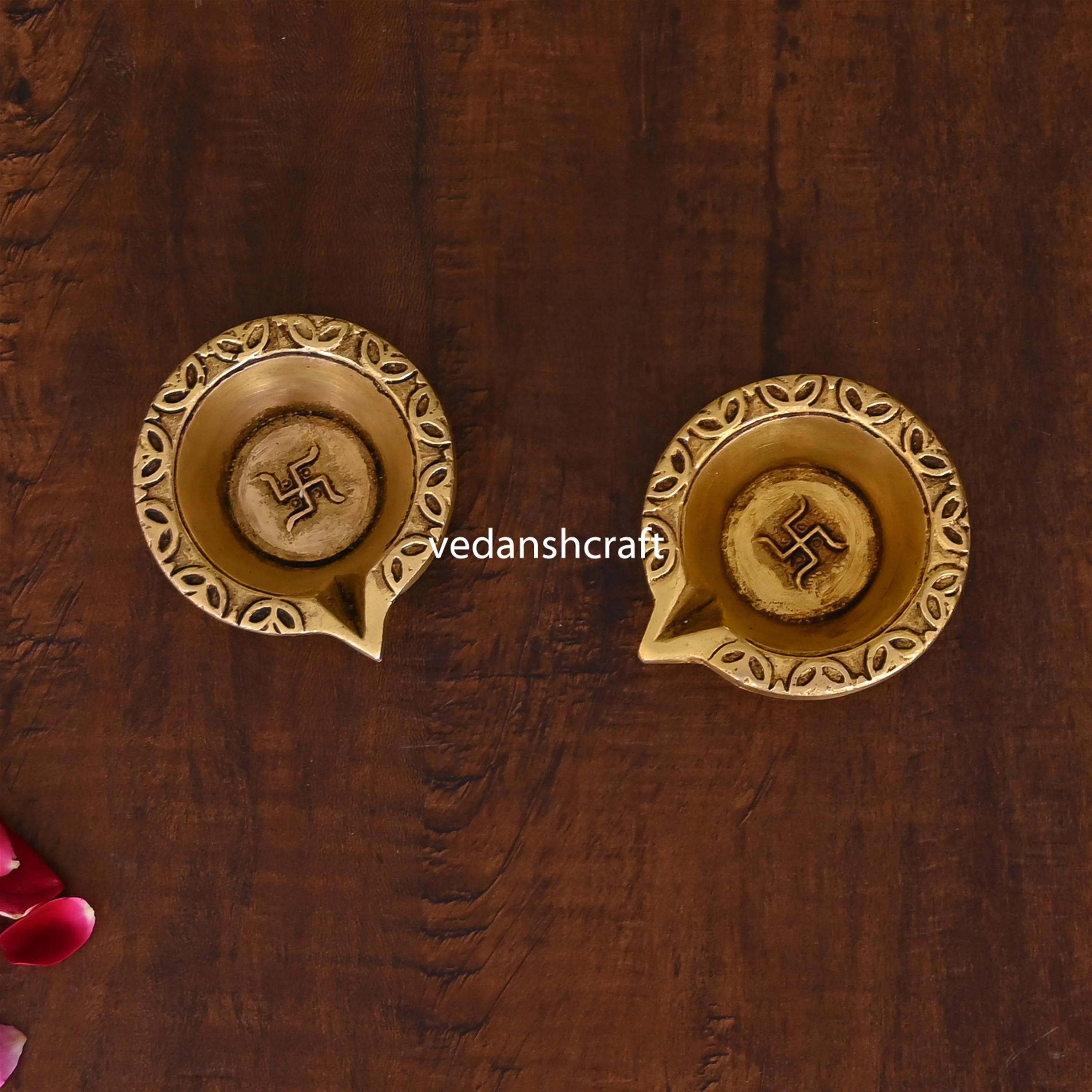Brass Divine Oil Diya Pair - Image 2