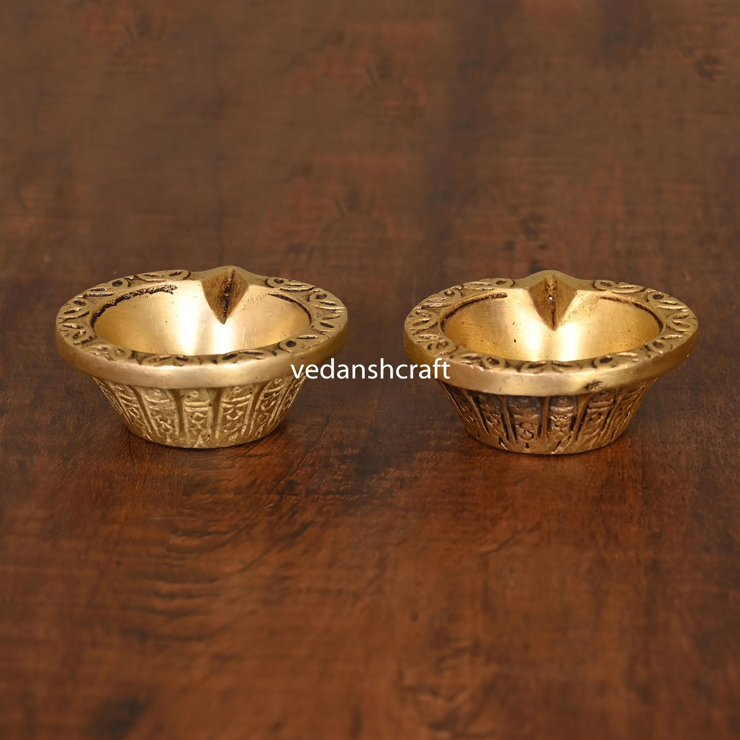 Brass Divine Oil Diya Pair - Image 3