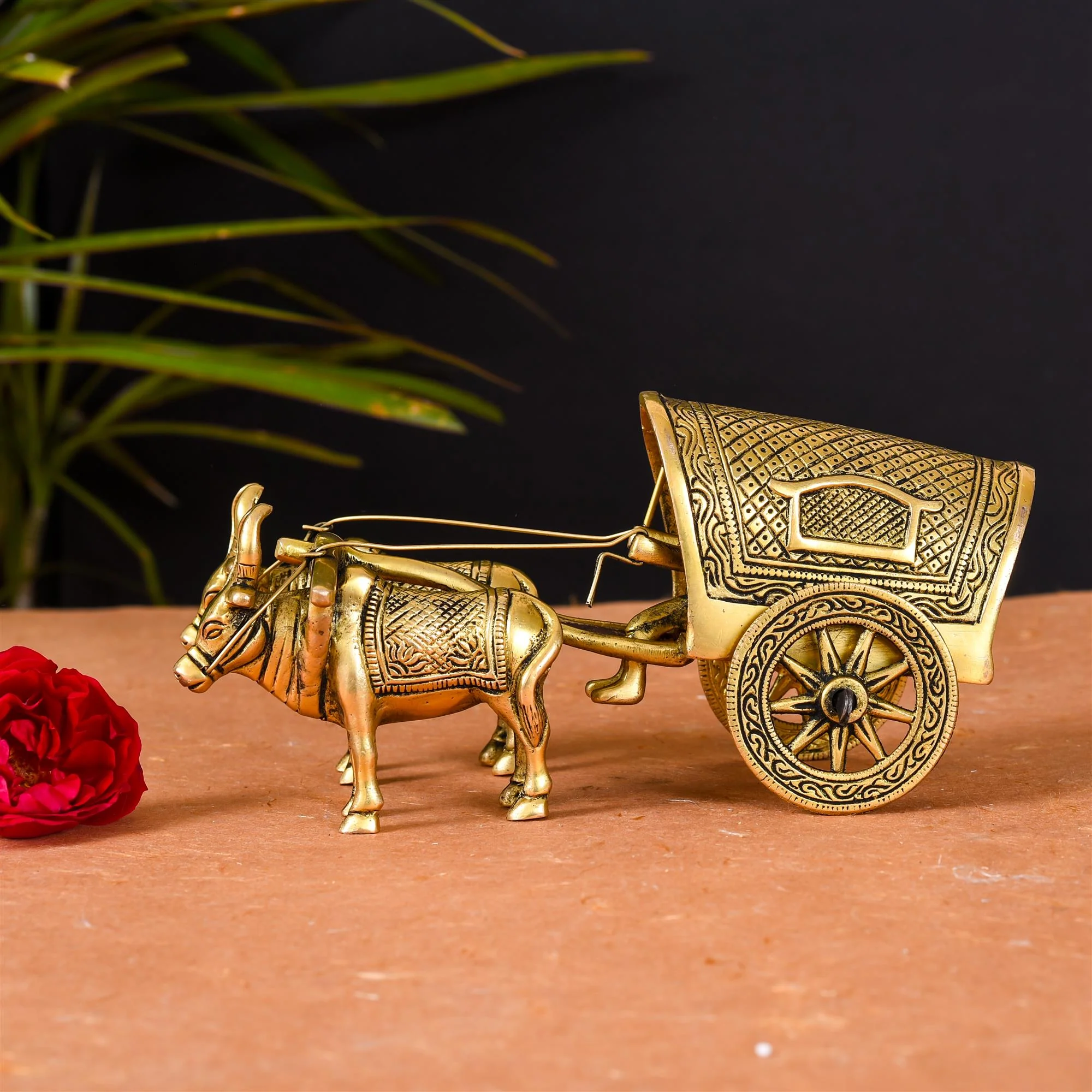 Brass Double Bullock Cart (3.5 Inch) - Image 2