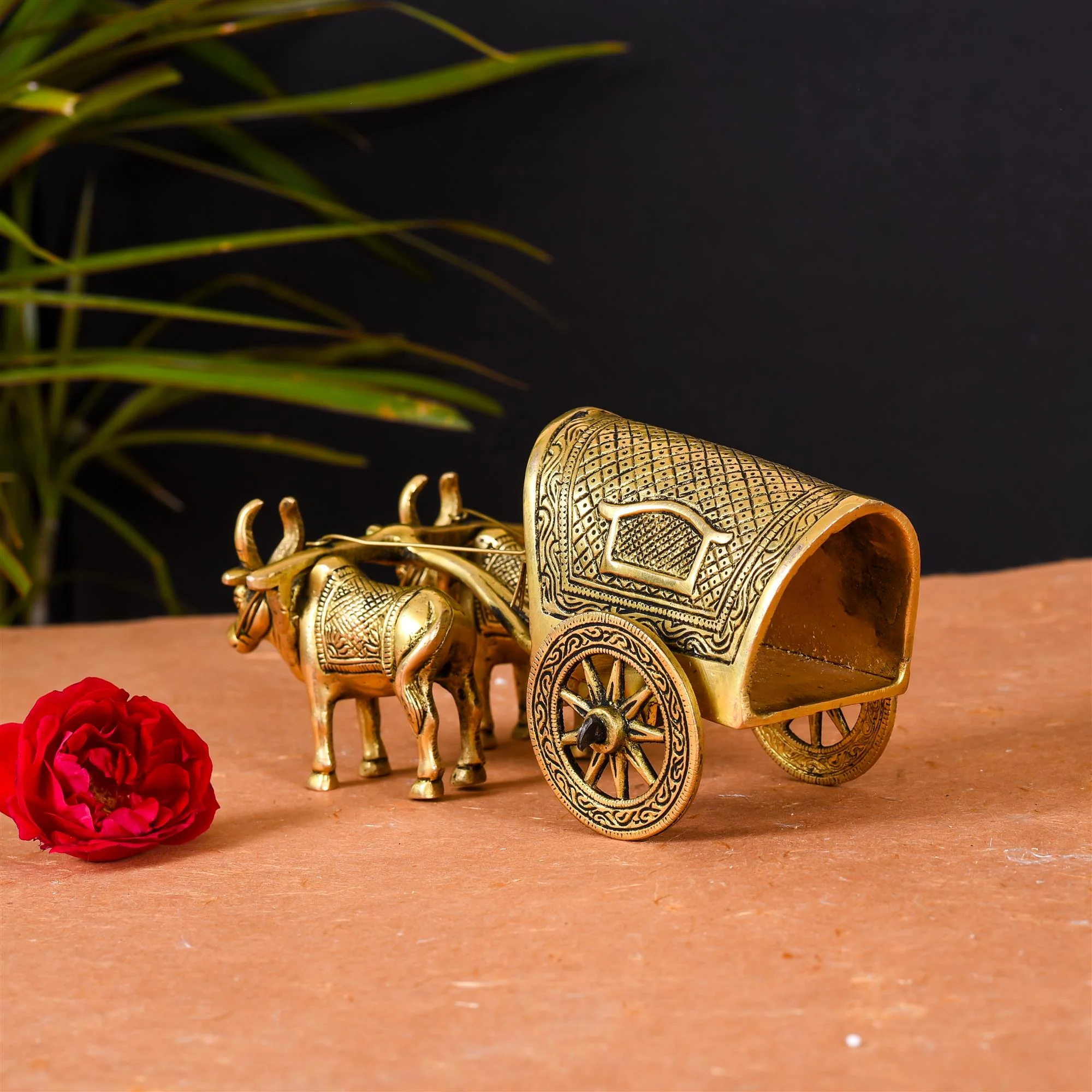 Brass Double Bullock Cart (3.5 Inch) - Image 3