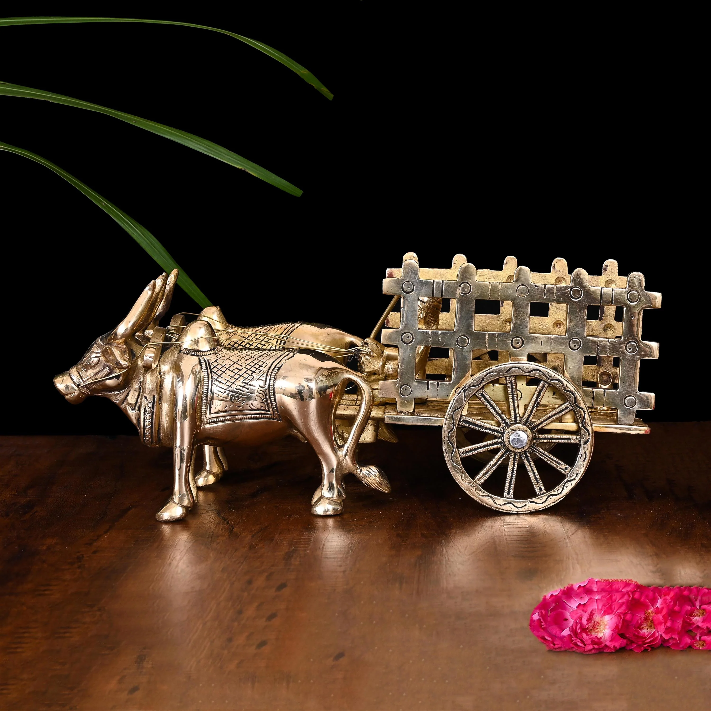 Brass Double Bullock Cart (6 Inch) - Image 3