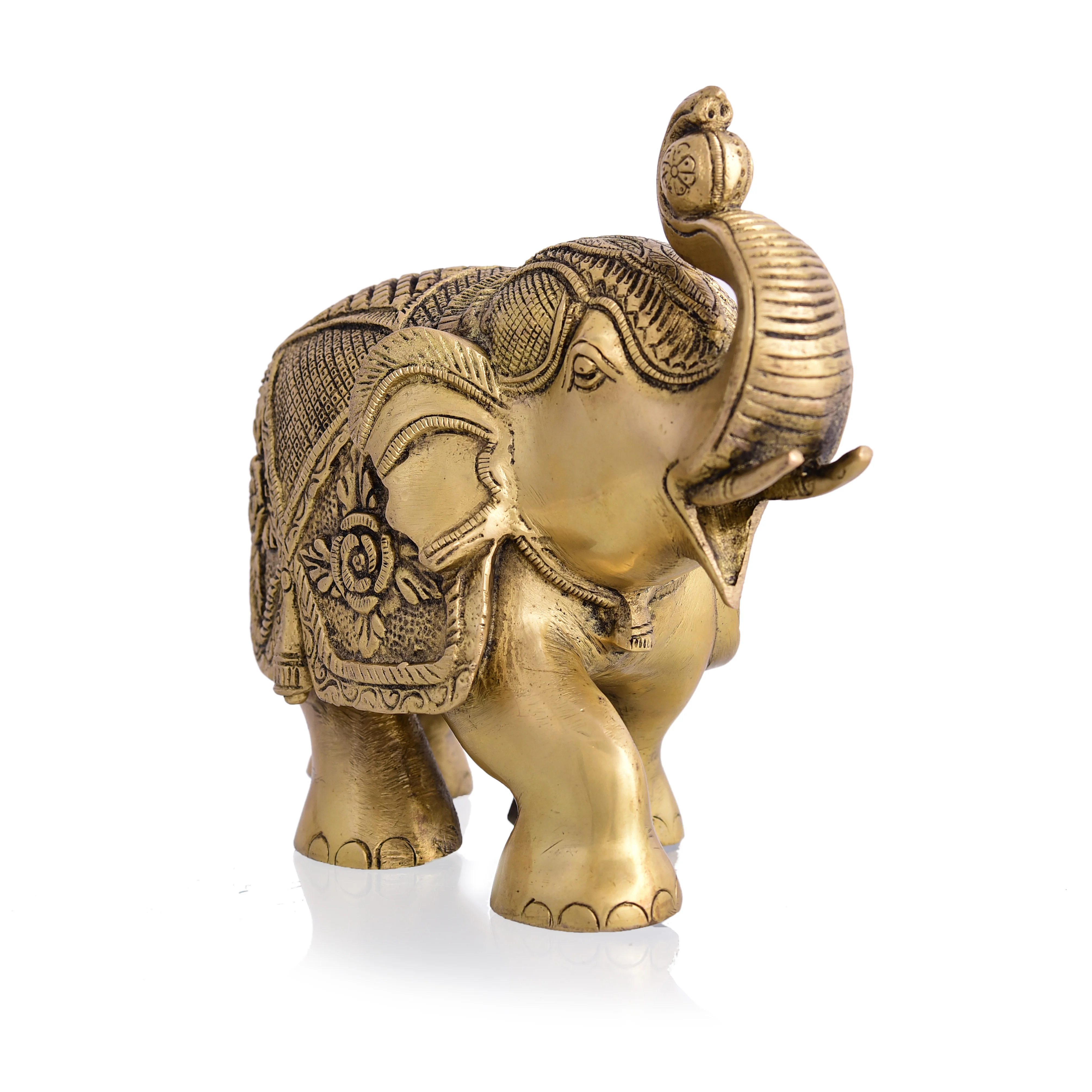 Brass Elephant Royal Statue (6.5 Inch) - Image 3