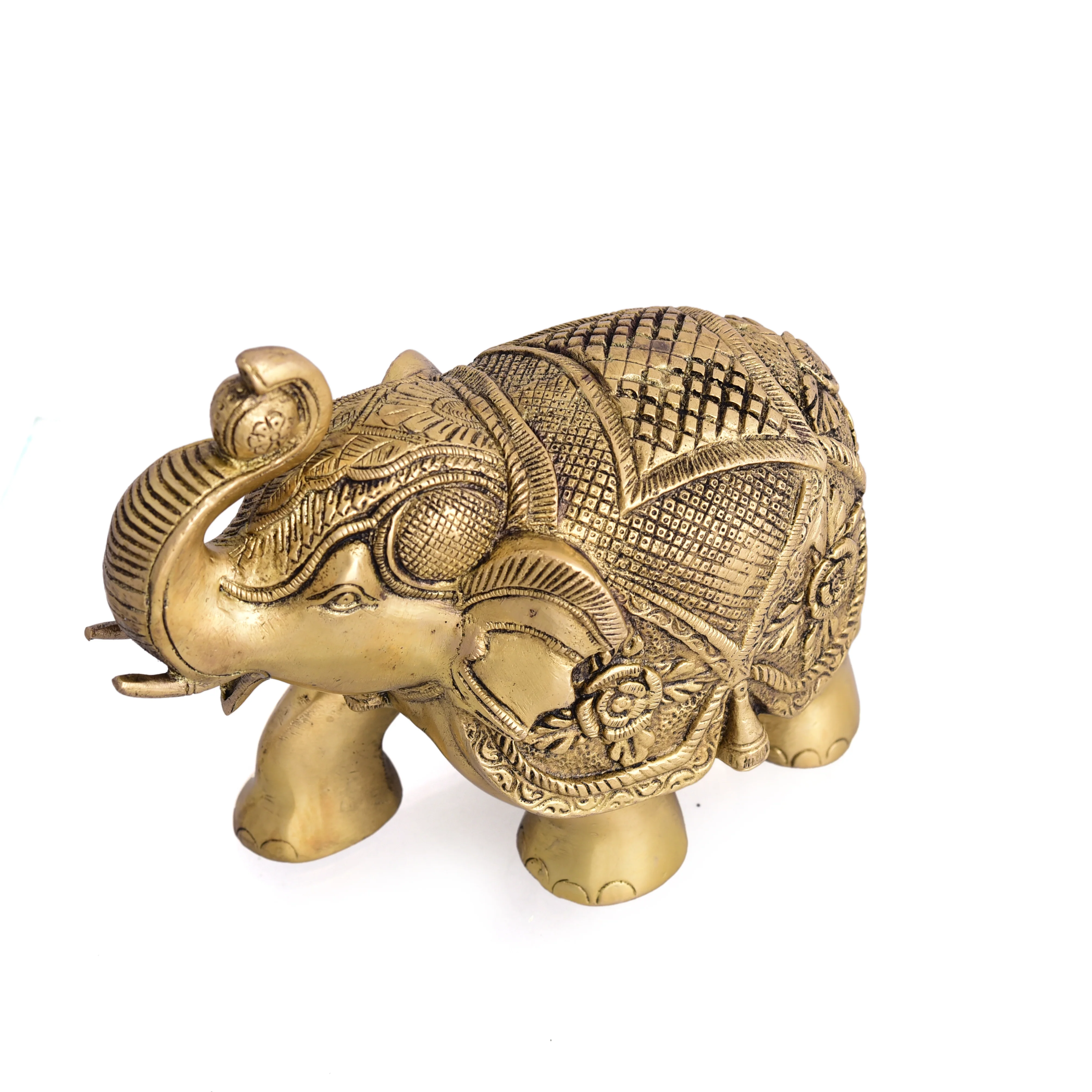 Brass Elephant Royal Statue (6.5 Inch) - Image 4