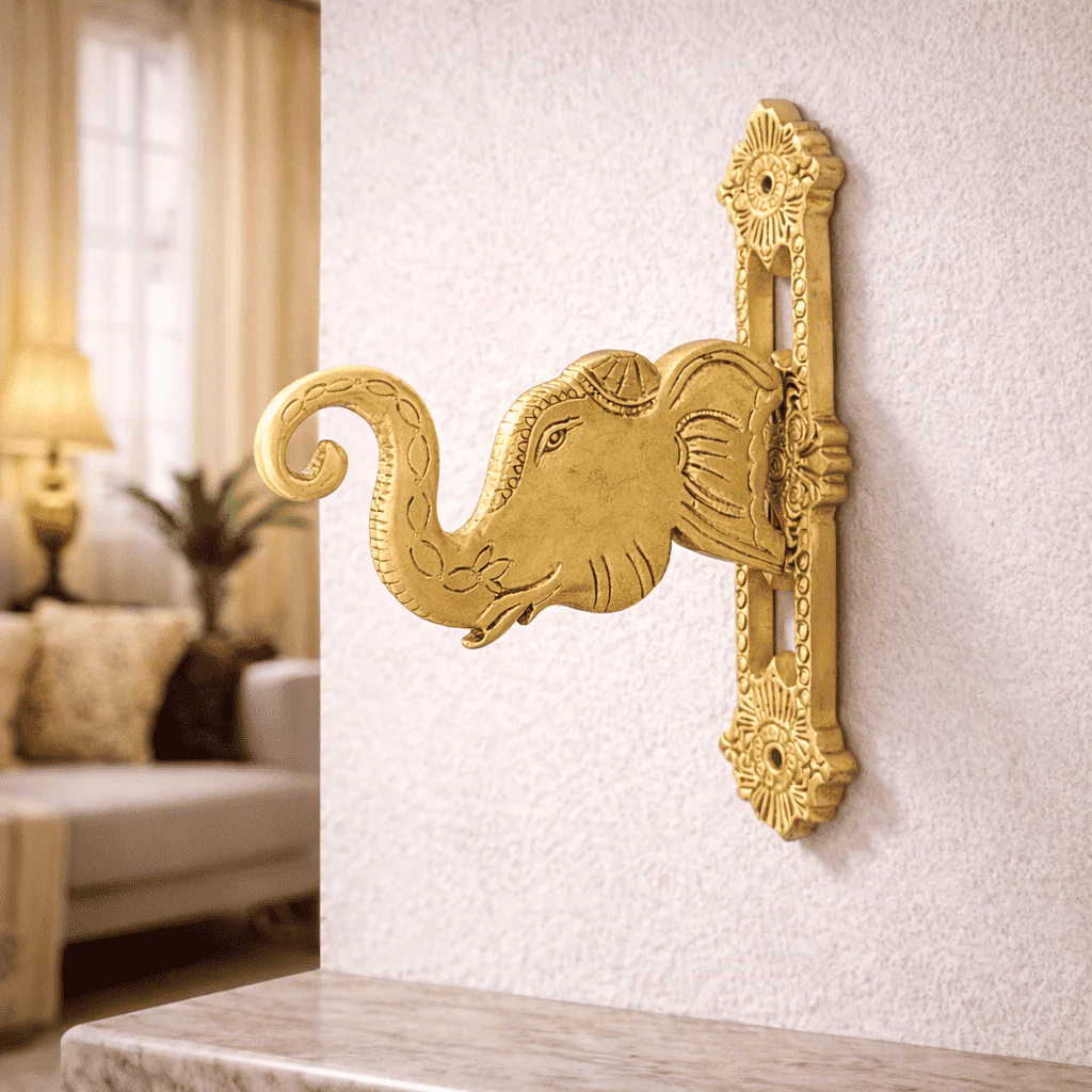 Brass Elephant Wall Mount Bracket (11 Inch) - Image 3