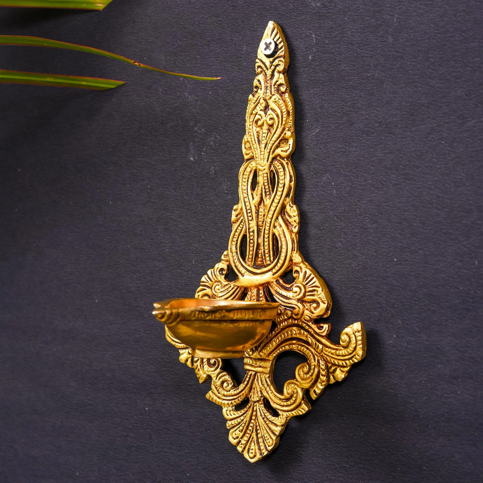 Brass Ethnic Carved Hanging Diya (8 Inch) - Image 3