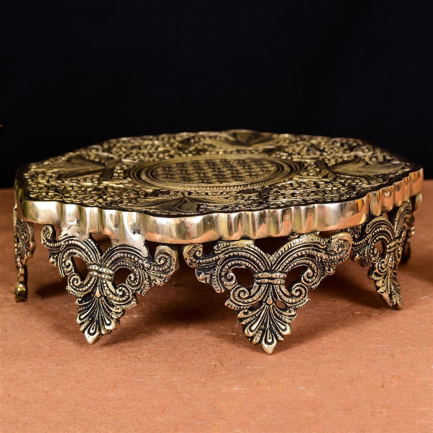 Brass Ethnic Chowki (3.5 Inch) - Image 2