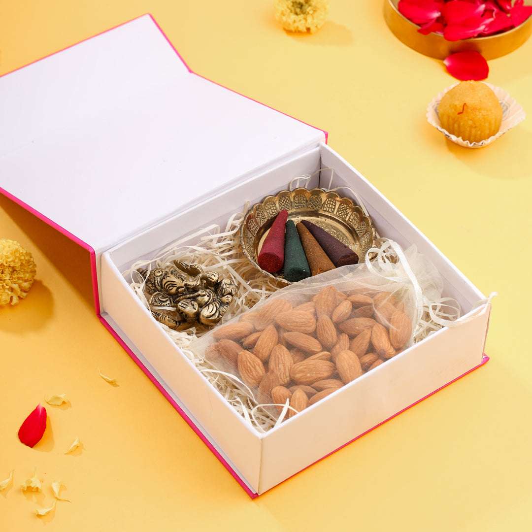Brass Ganesha & Plate Festive Gift Hamper - Image 2