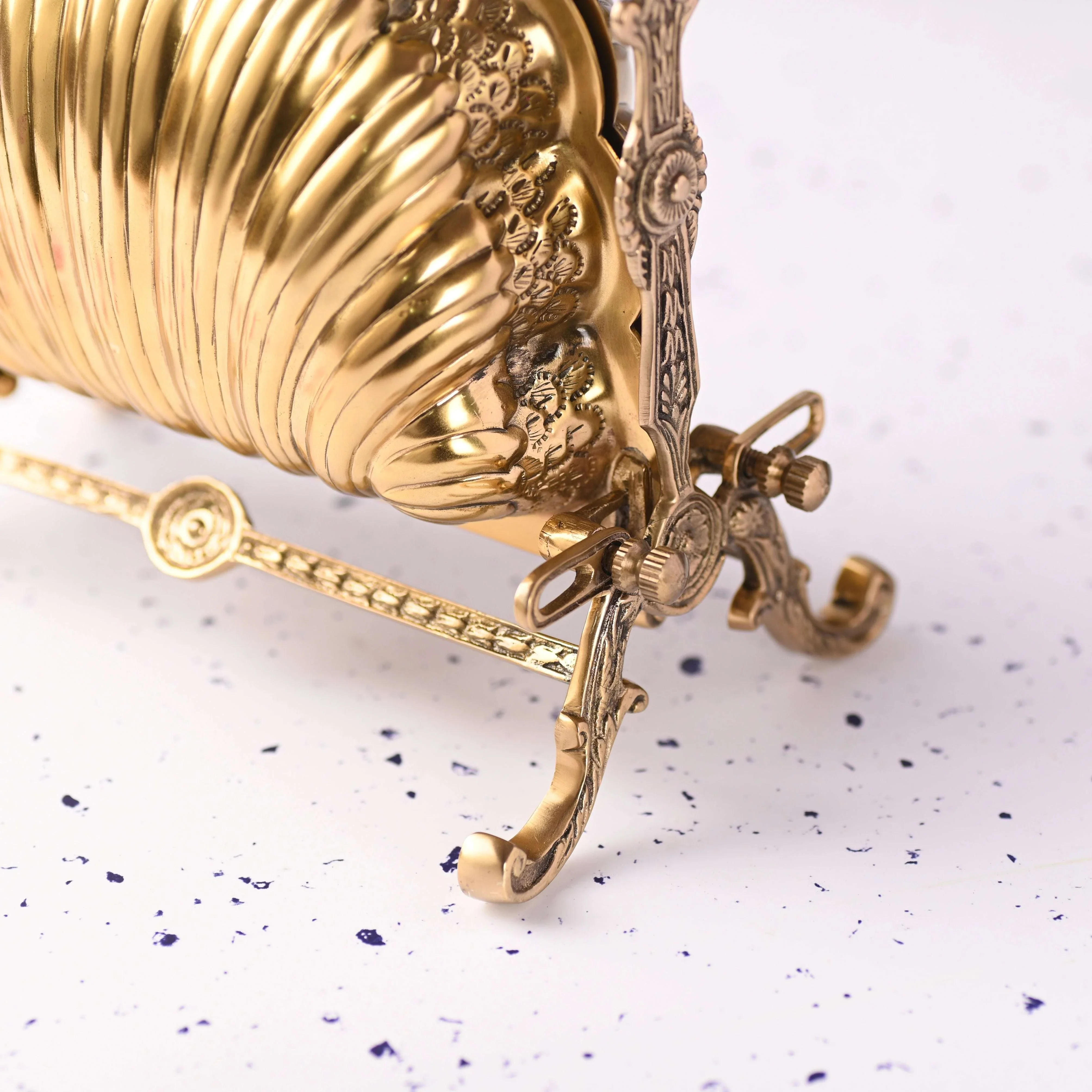 Brass Folding Serving Platter Biscuit Caddy Barrel Box (9.3 Inch) - Image 7