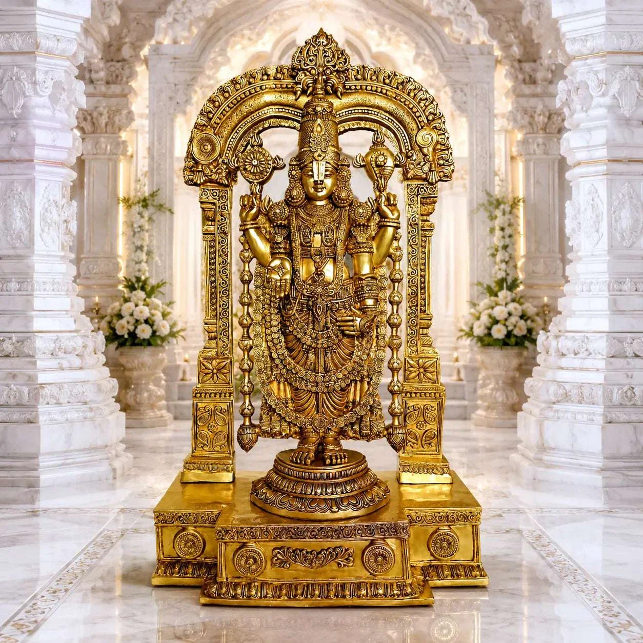 Brass Frame Tirupati Balaji/Venkateshwar Idol (62 Inch)