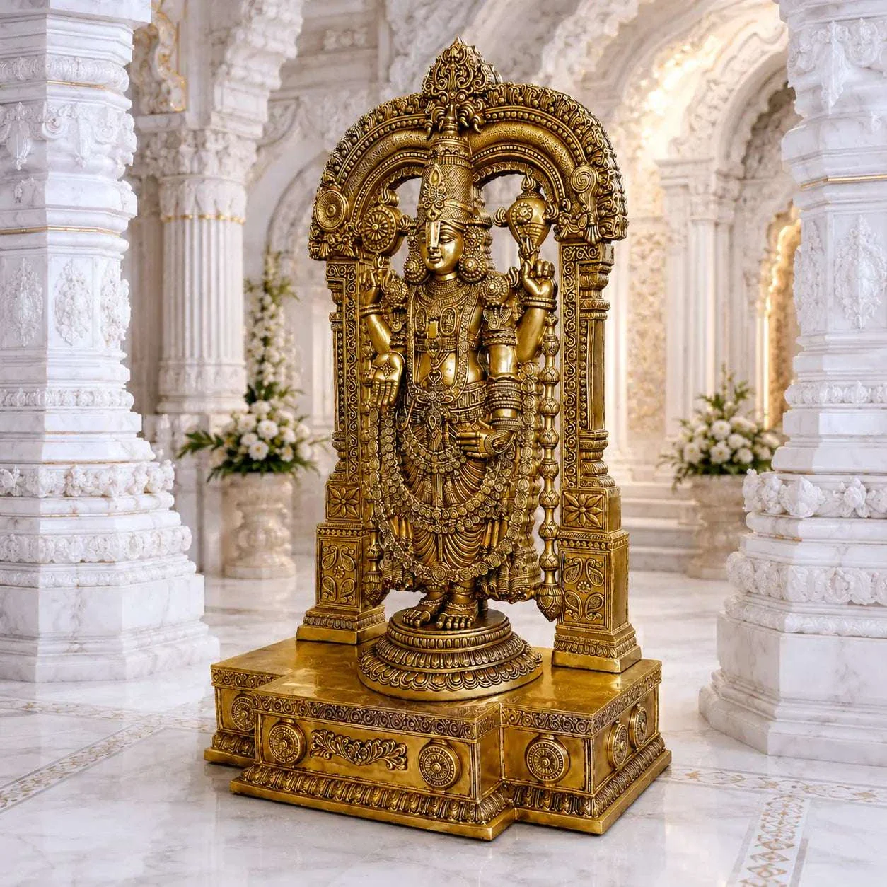 Brass Frame Tirupati Balaji/Venkateshwar Idol (62 Inch) - Image 2