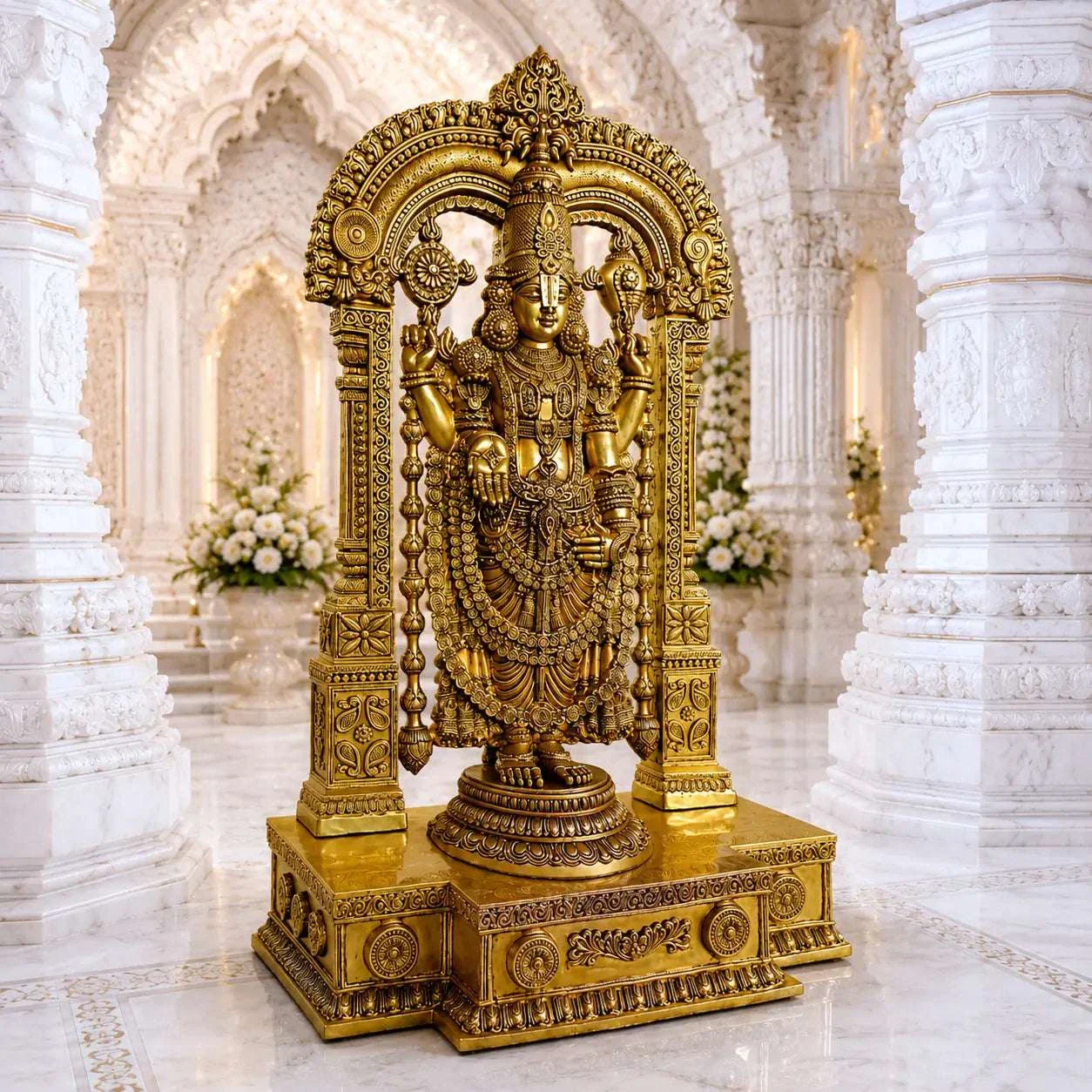 Brass Frame Tirupati Balaji/Venkateshwar Idol (62 Inch) - Image 3
