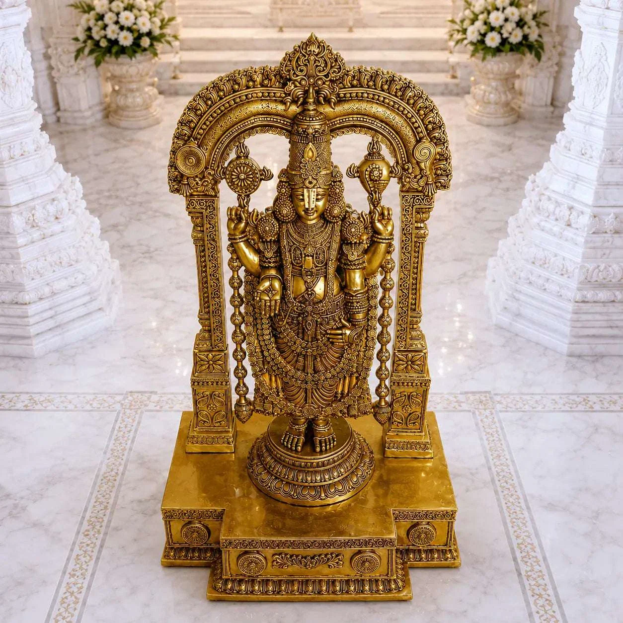Brass Frame Tirupati Balaji/Venkateshwar Idol (62 Inch) - Image 4