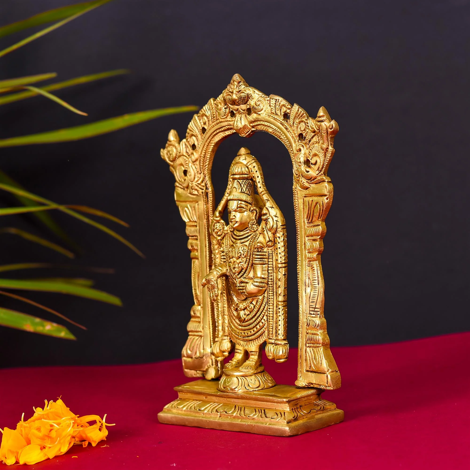 Brass Frame Tirupati Balaji Venkateshwar Superfine idol (8 Inch) - Image 2
