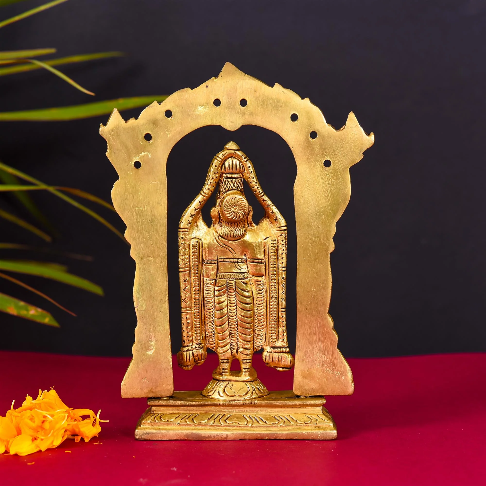 Brass Frame Tirupati Balaji Venkateshwar Superfine idol (8 Inch) - Image 3