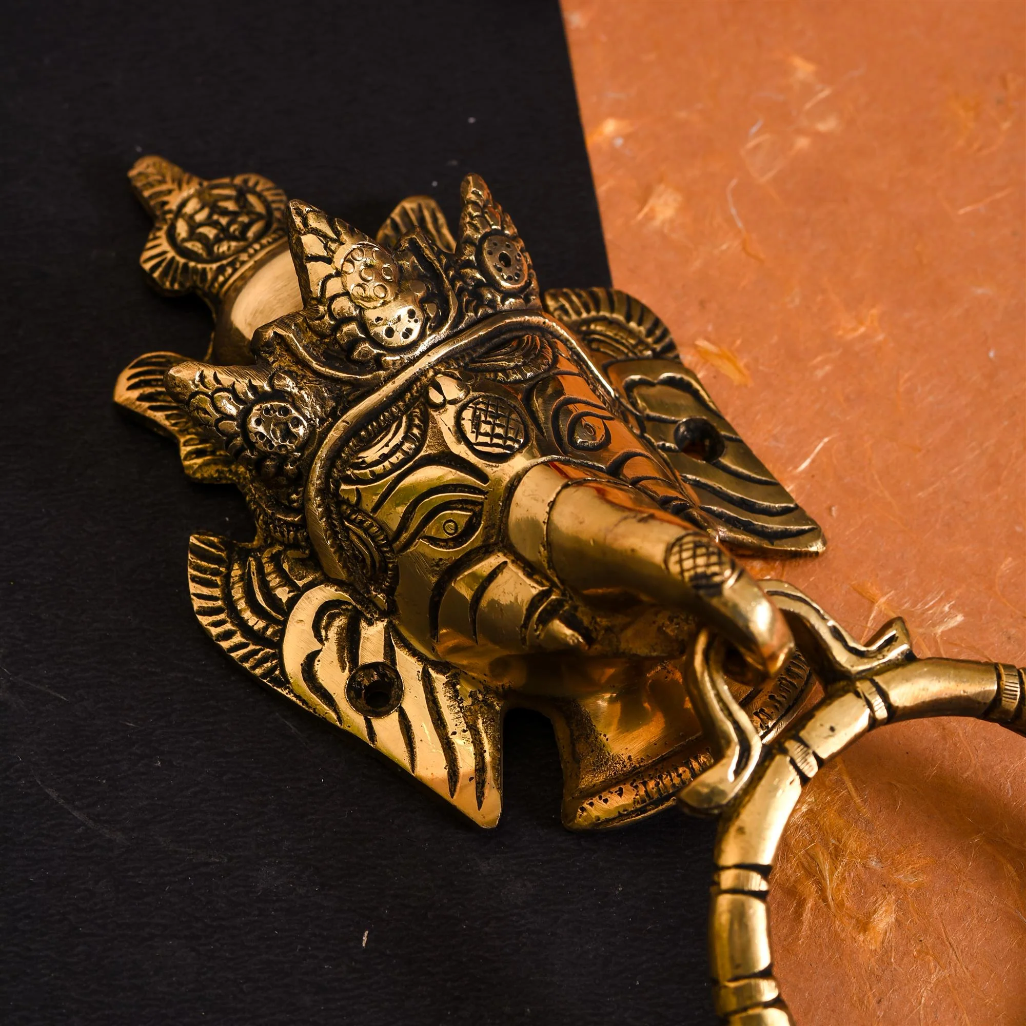 Brass Ganesha Door Knocker (6.2 Inch) - Image 2