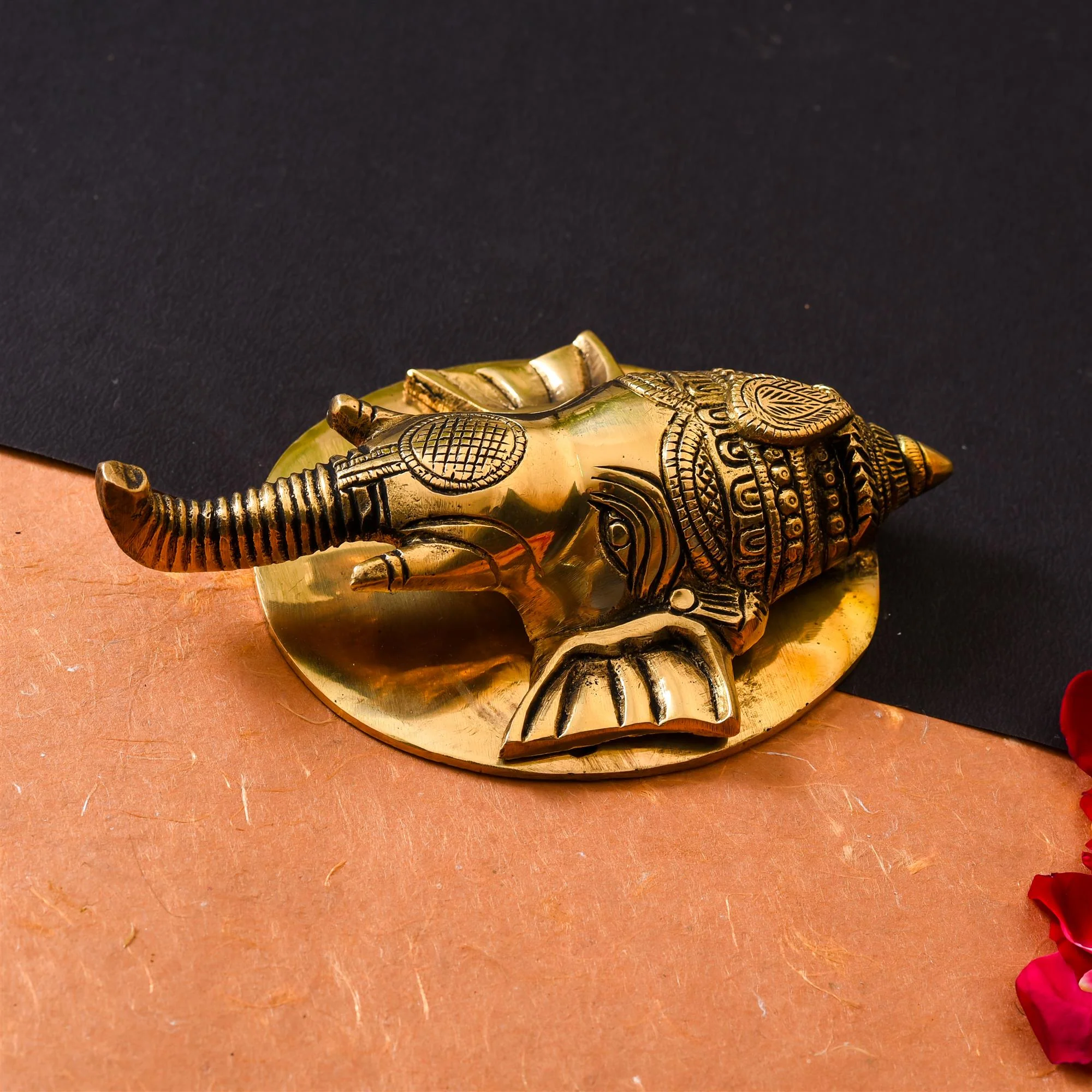 Brass Ganesha Face Door Knocker (7 Inch) - Image 2