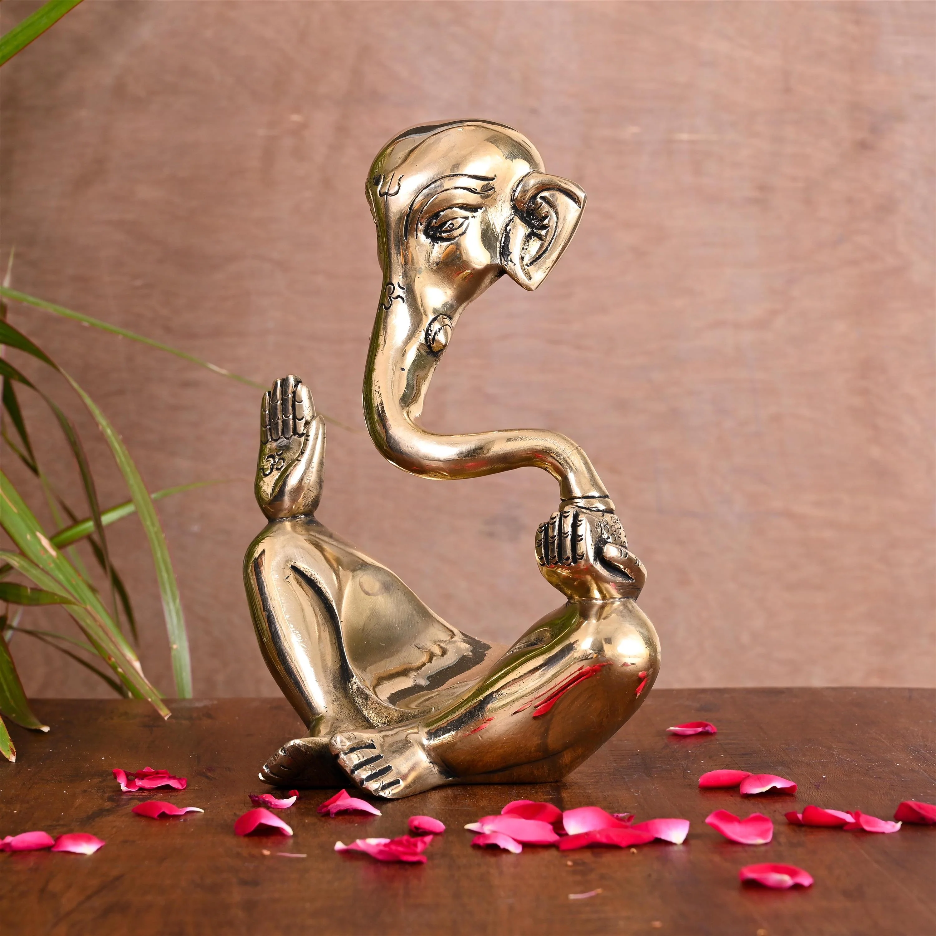 Brass Ganesha Table Top Idol (8.5 Inch) - Image 2