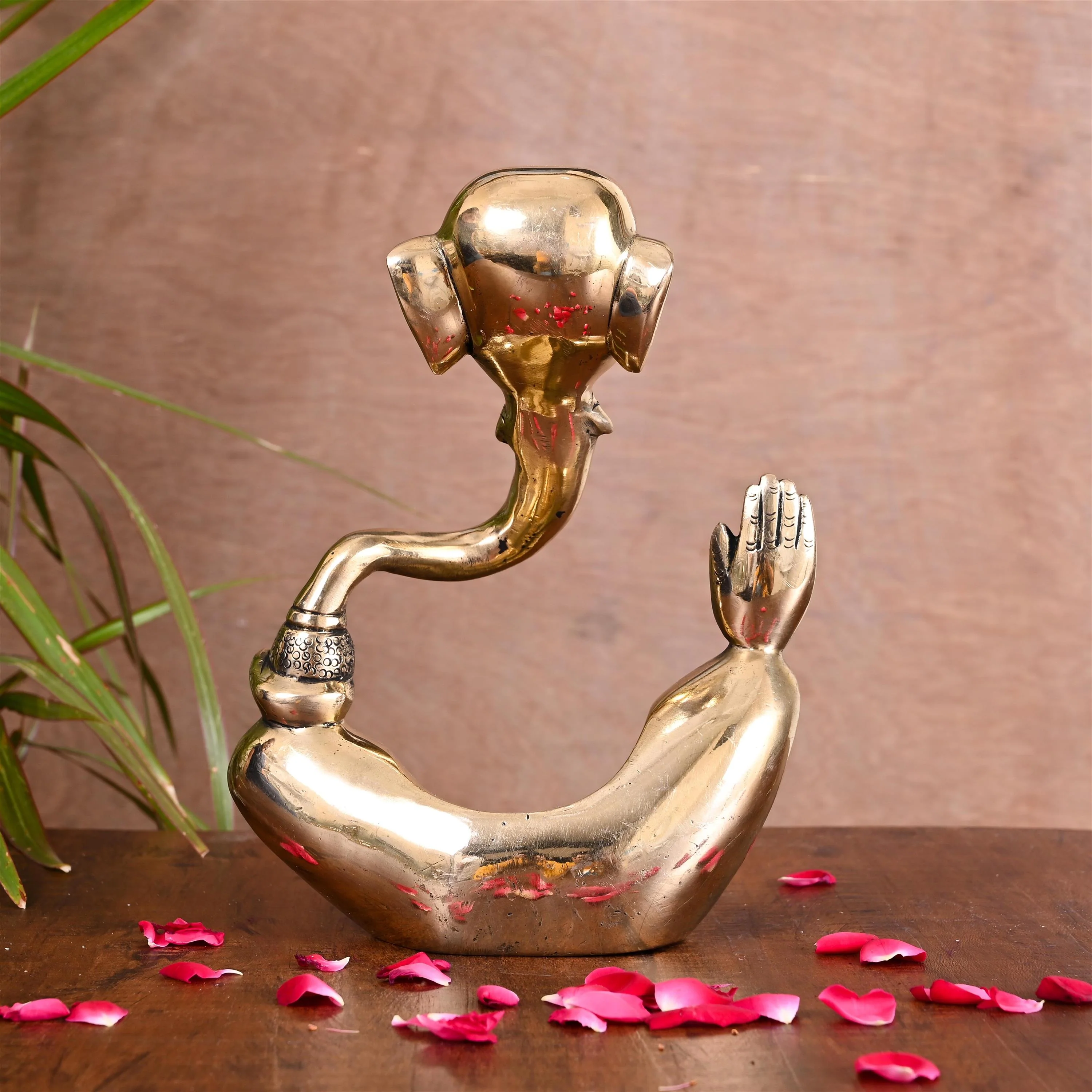 Brass Ganesha Table Top Idol (8.5 Inch) - Image 3