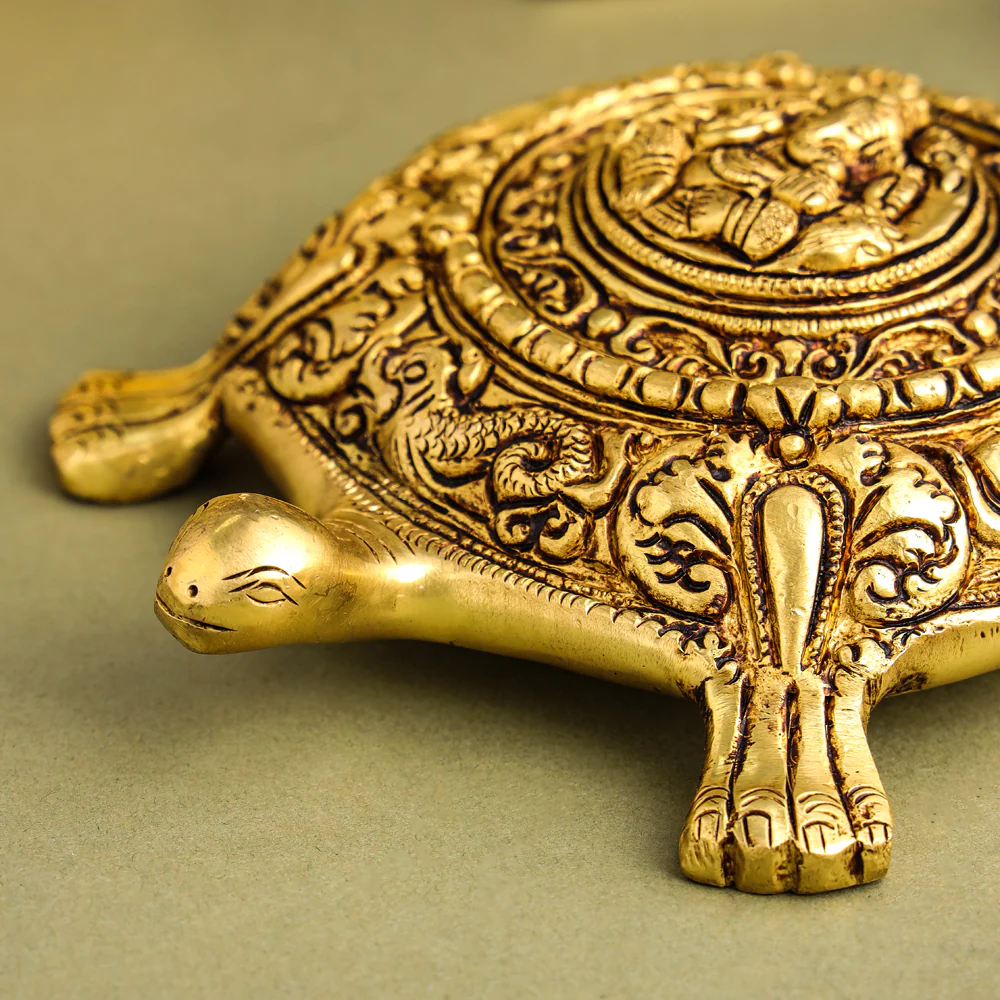 Brass Ganesha Tortoise Vastu Decor (2 Inch) - Image 4