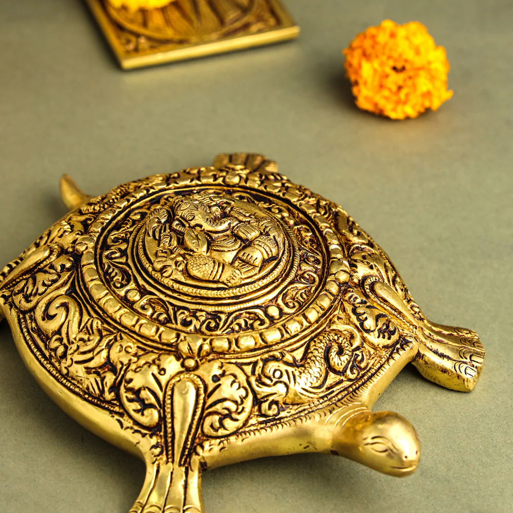 Brass Ganesha Tortoise Vastu Decor (2 Inch) - Image 5